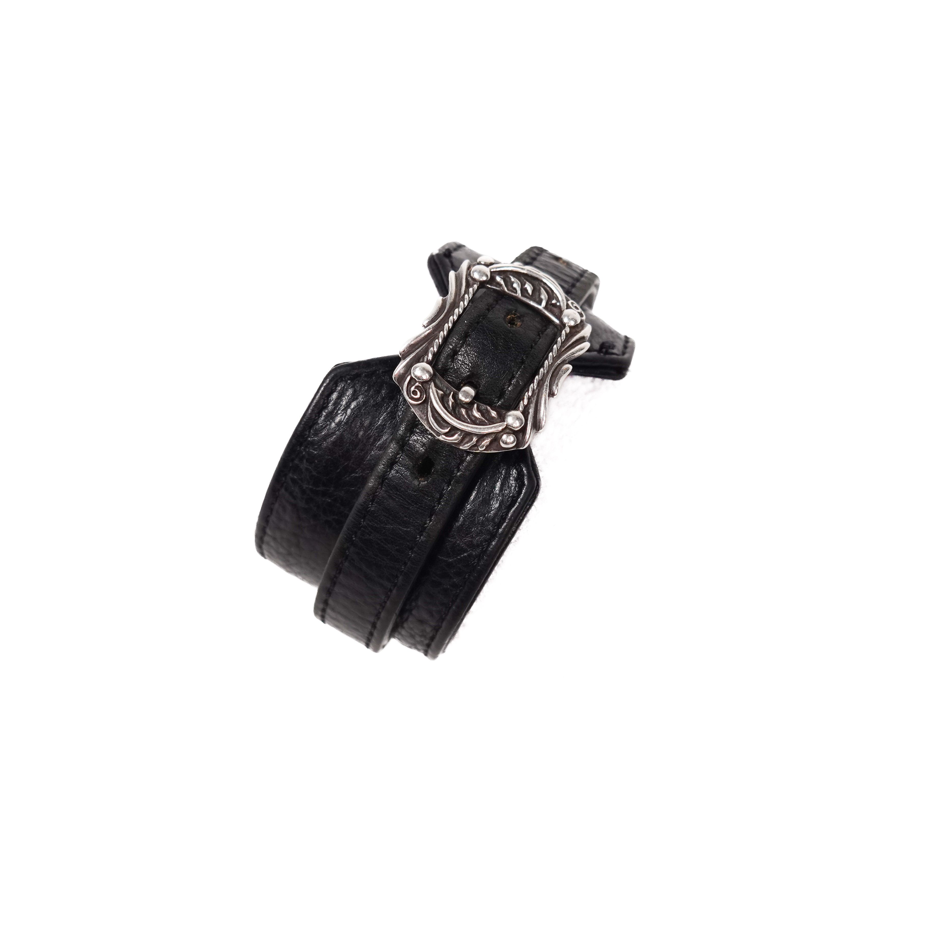 Chrome Hearts Crocodile skin Alligator Punk Stud Spike Bracelet