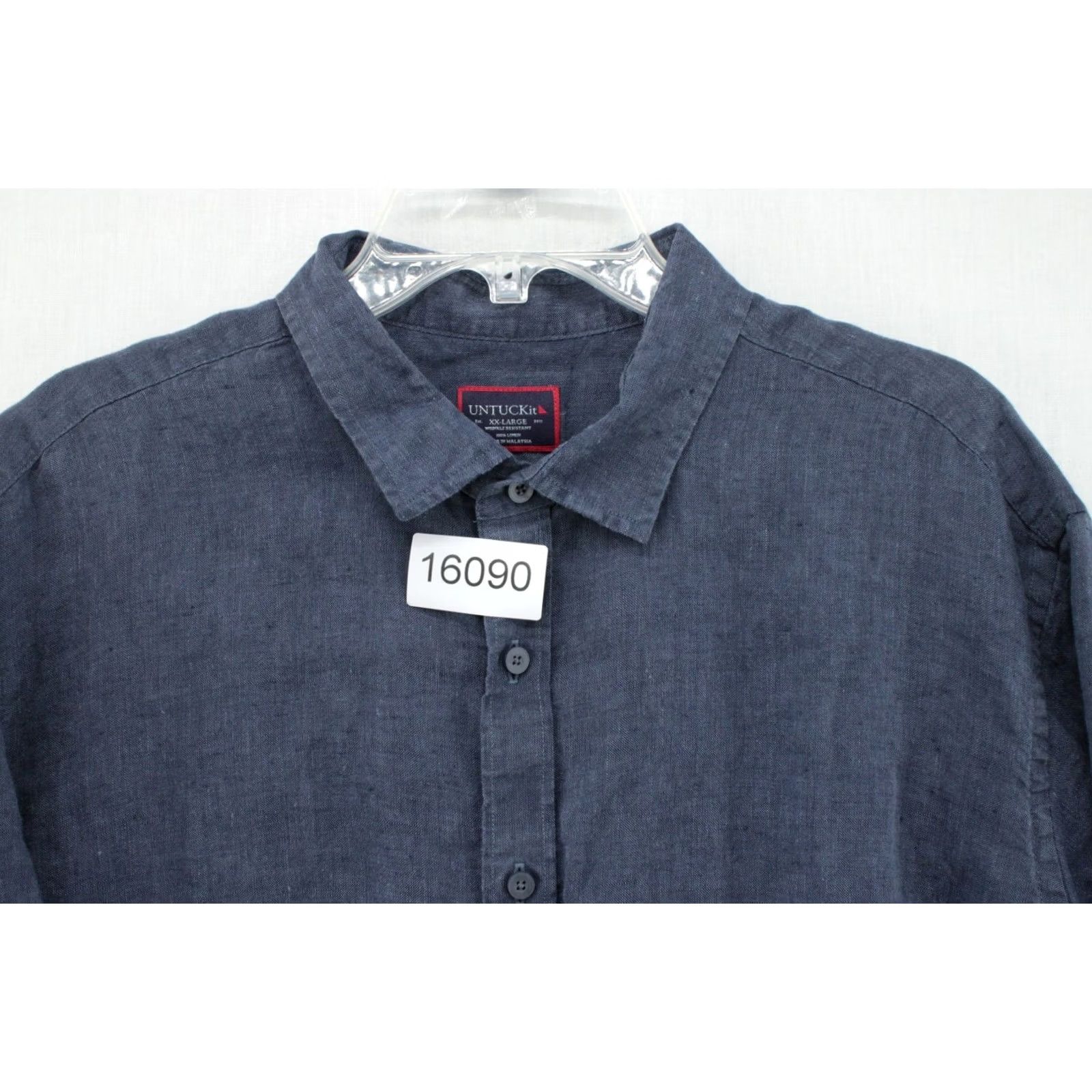 UNTUCKit UNTUCKit Araujo Shirt Mens XXL Blue Linen Button Front Casual Beach Shirt Mens XXL Blue Linen Button-Up Beach Vacation Fashion Size US XXL / EU 58 / 5 - 6 Thumbnail