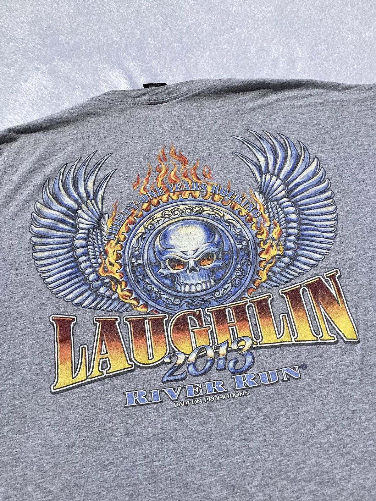 Harley Davidson × Vintage 2013 Laughlin River run double sided motorcycle/biker Tee Size US XXL / EU 58 / 5 - 2 Thumbnail