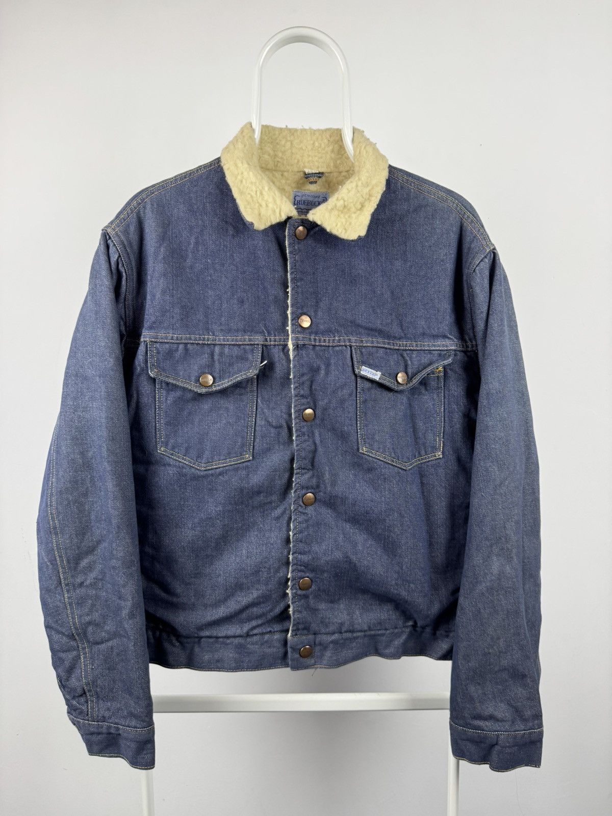 Vintage Vintage Roebucks Sears Sanforized Denim Sherpa Jeans Jacket Size US S / EU 44-46 / 1 - 1 Thumbnail