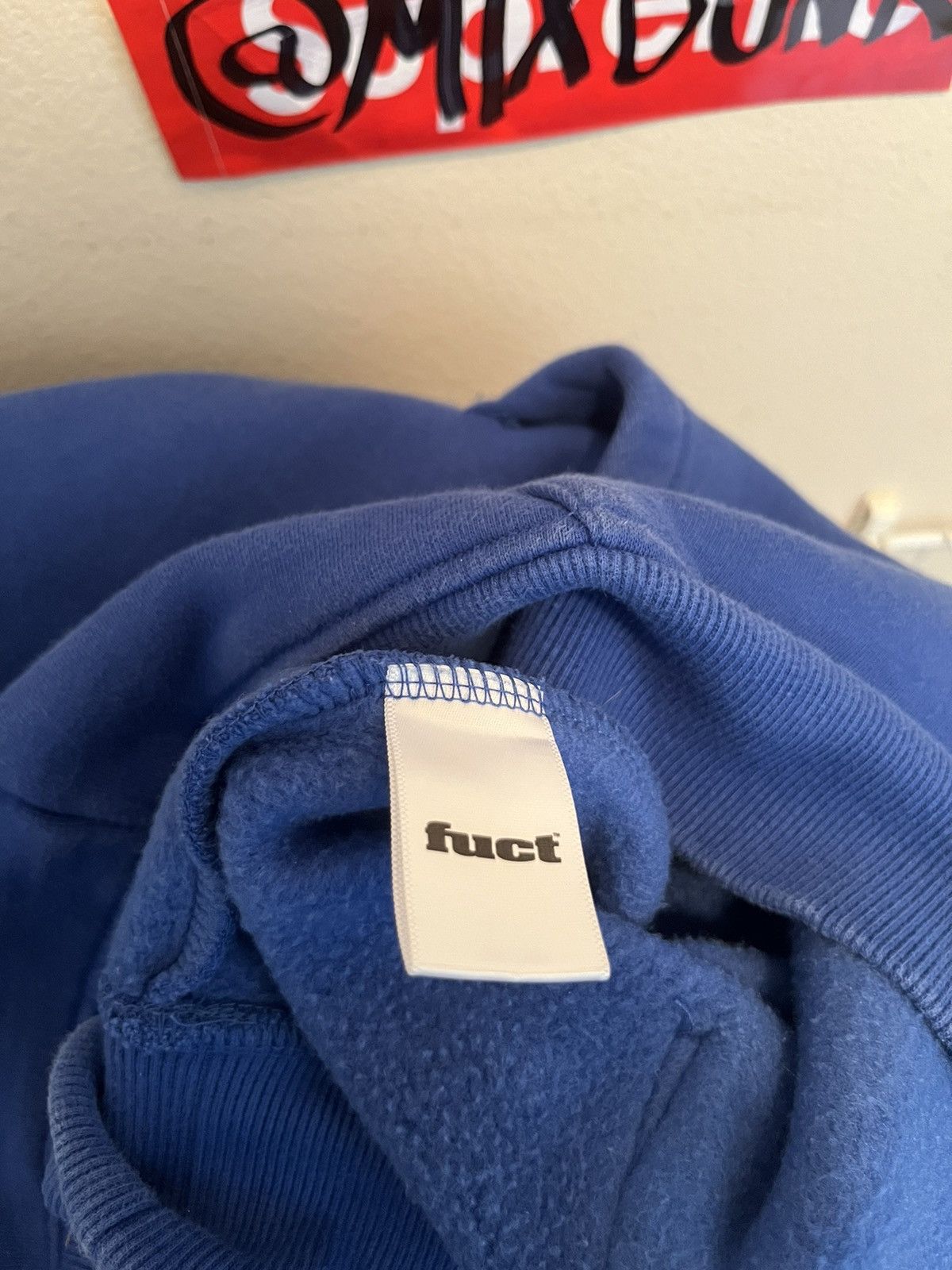 FUCT FUCT ACADEMY LOGO SATIN APPLIQUÉ HOODIE ROYAL BLUE LARGE Size US L / EU 52-54 / 3 - 4 Thumbnail