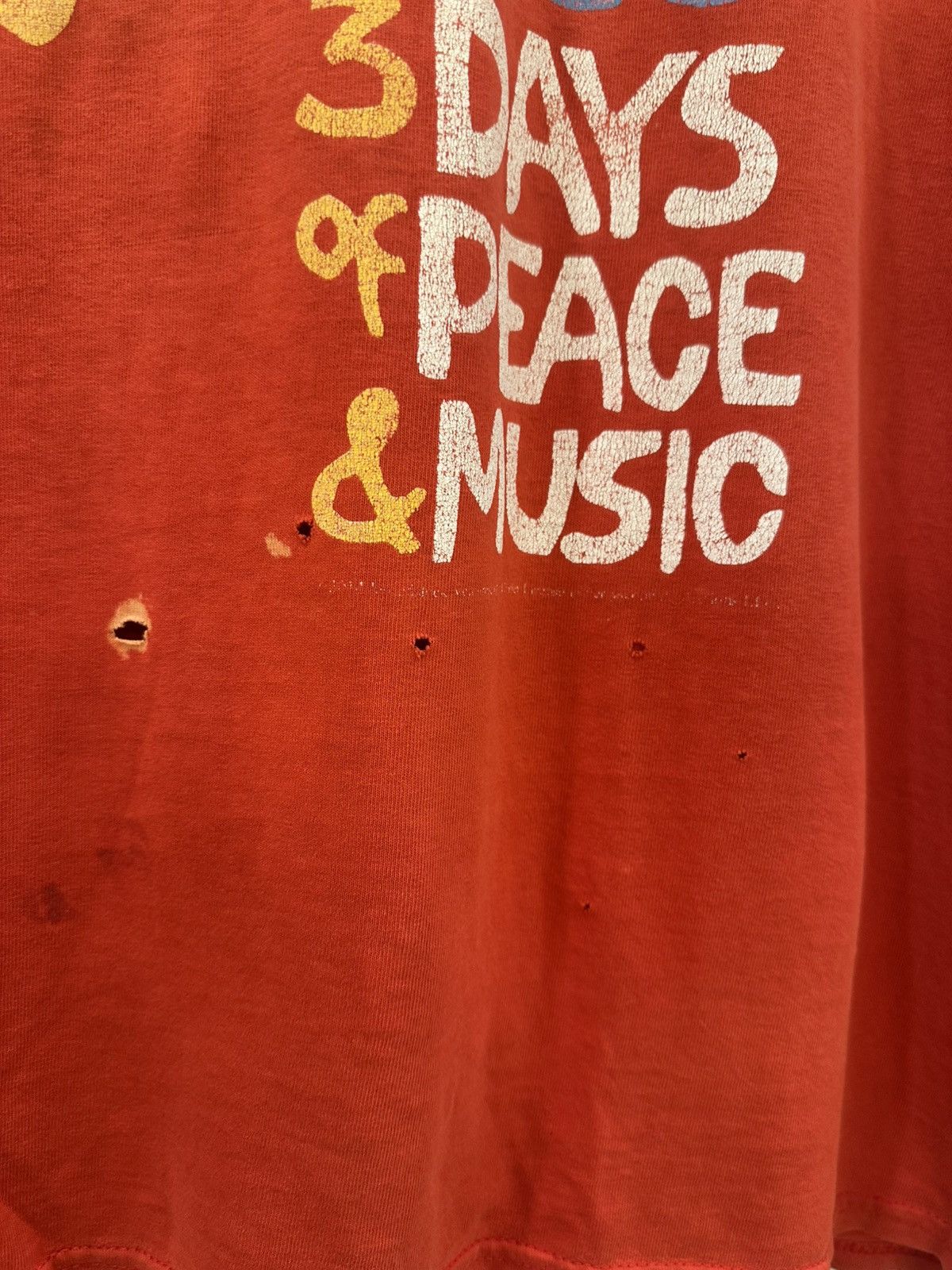 Vintage Vintage Thrashed Woodstock Tee Red XL Size US XL / EU 56 / 4 - 4 Thumbnail