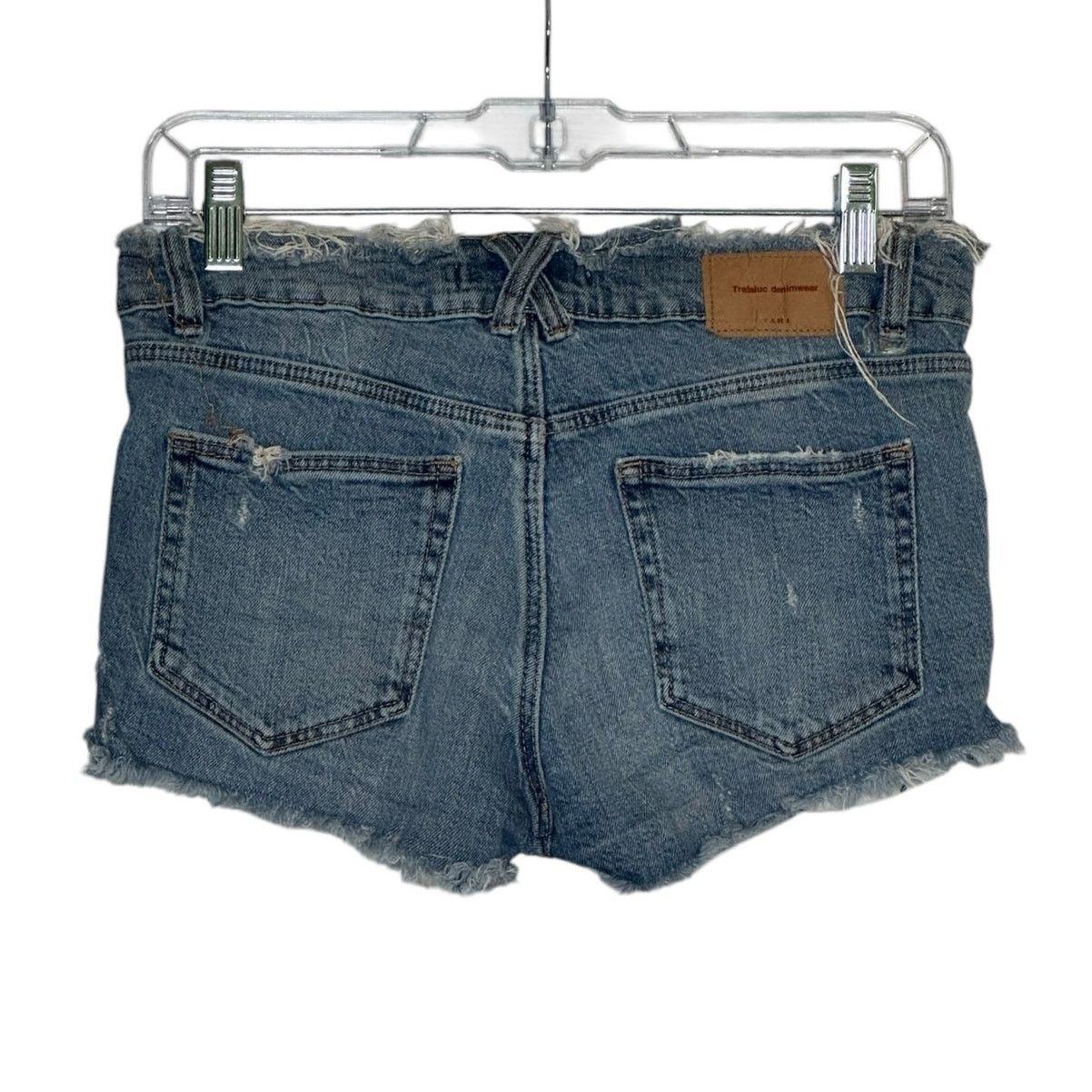Zara ZARA Trafaluc Denimwear Fringe Distressed Shorts Size 4 Size 27" / US 4 / IT 40 - 2 Thumbnail