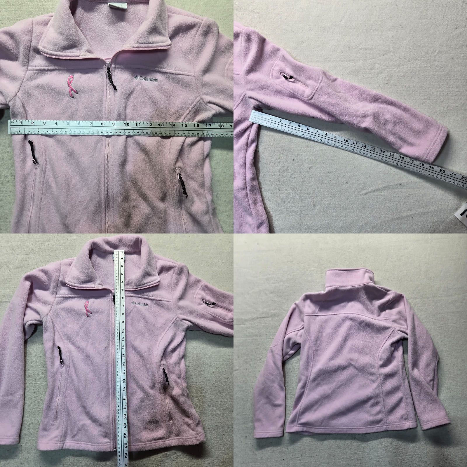 Pinko COLUMBIA Jacket Pink Zip Up Fleece Embroidered Breast Cancer Women's M Medium Size M / US 6-8 / IT 42-44 - 8 Thumbnail