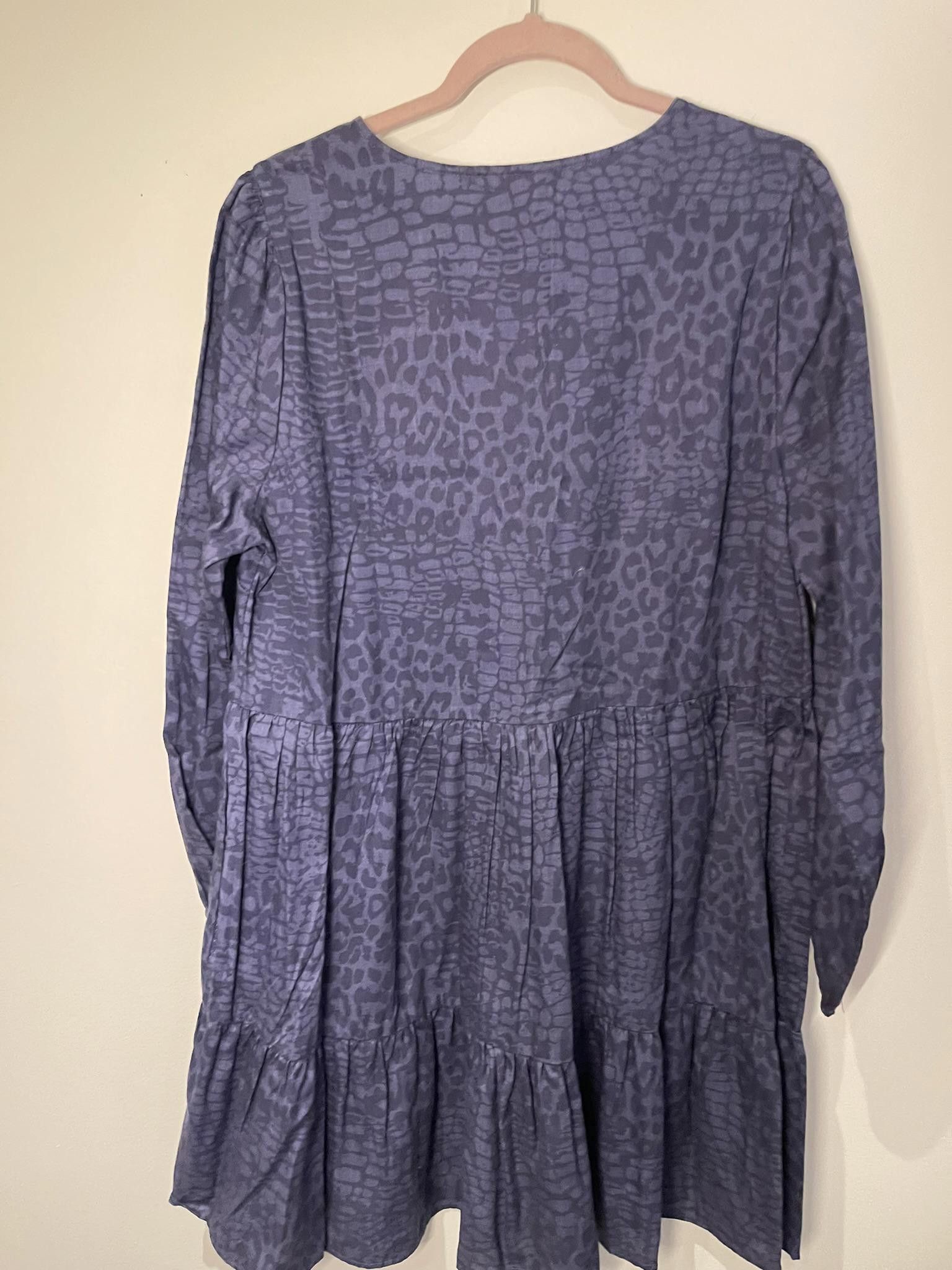 Designer Blue Leopard Print Denim Dress Size XXL / US 16-18 / IT 52-54 - 5 Thumbnail