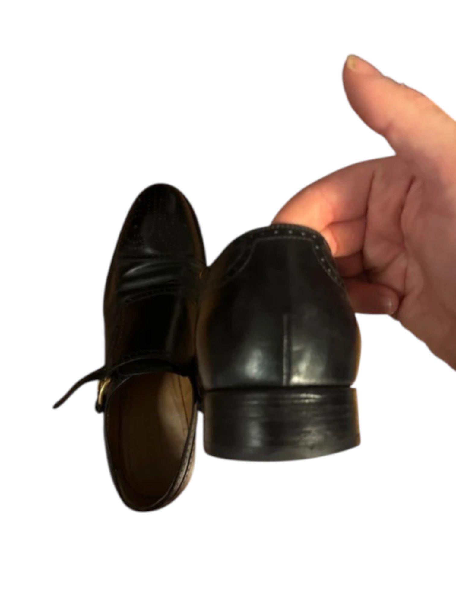 Gucci Gucci Black Leather Brogue Monk Strap Shoes Size US 11 / EU 44 - 6 Thumbnail
