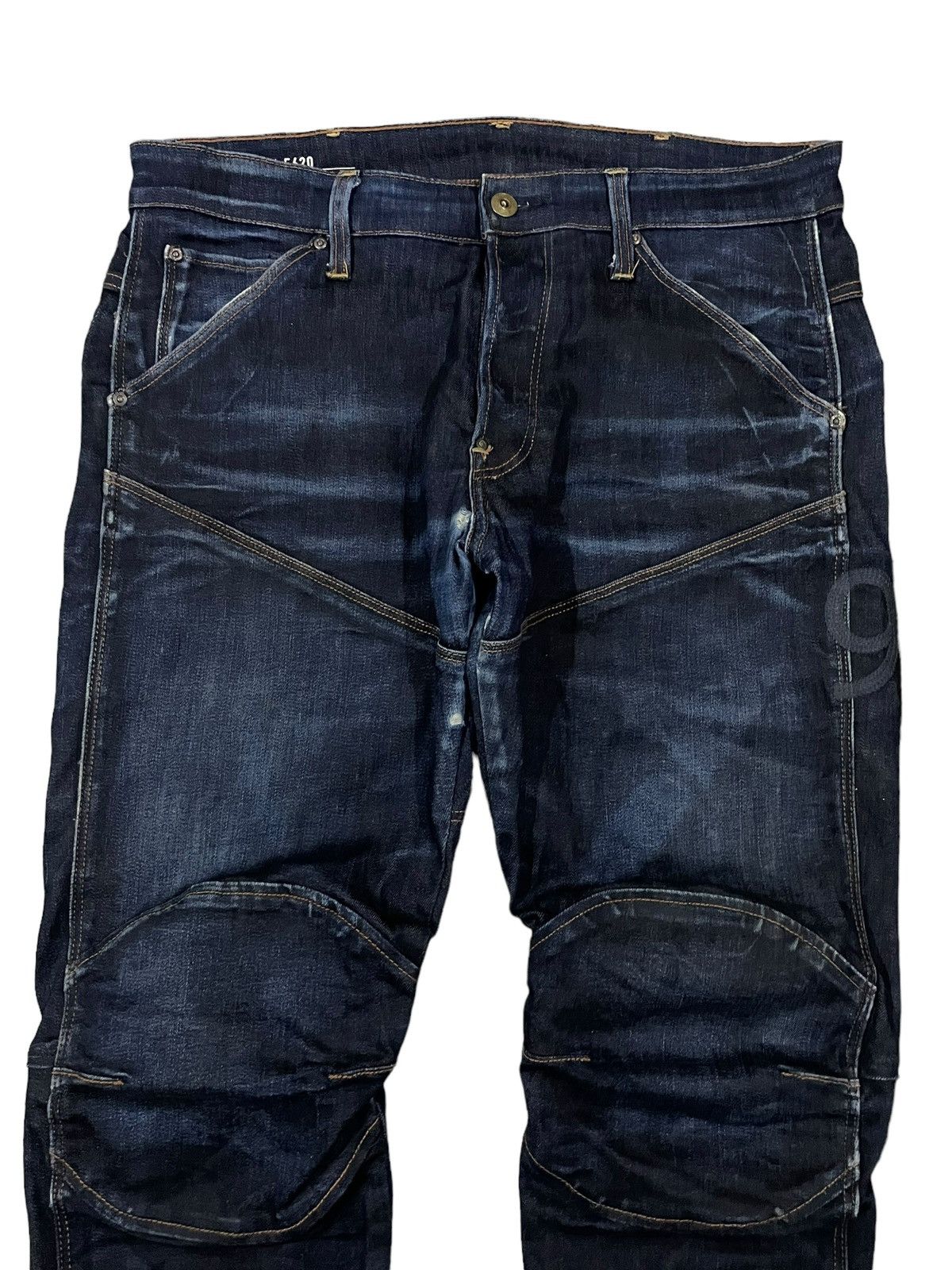 G-Star Vintage G Star Raw Double Knee Denim Pad Biker Pants Jeans Size US 33 - 2 Thumbnail