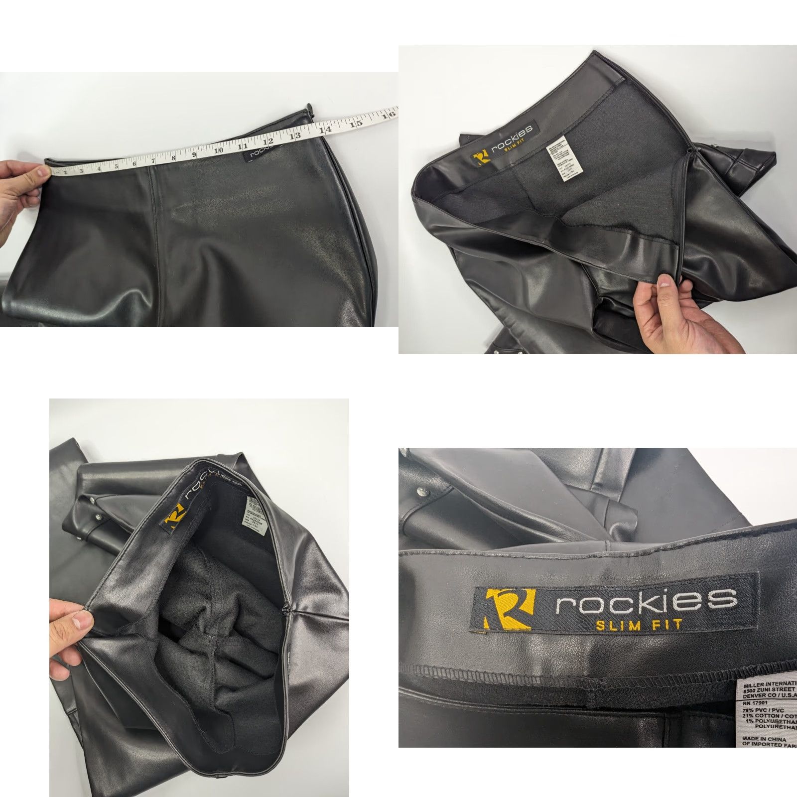 Vintage VINTAGE Rockies Pants Womens 25 Black Leather Studded Long Size 42" / US 20 - 8 Thumbnail