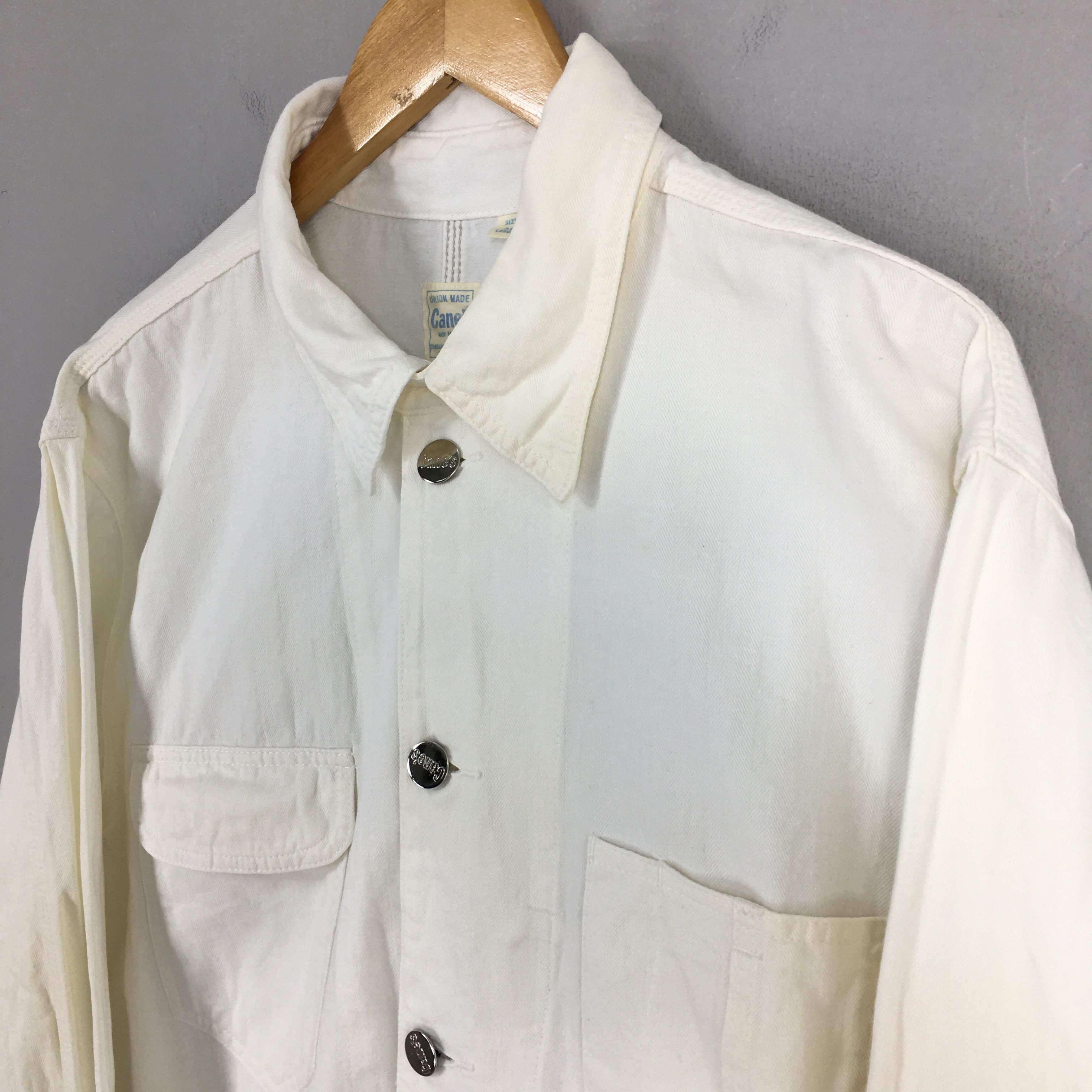 Sugar Cane 80s Sugar Cane's Workers Jeans White Casual Jacket Large Size US L / EU 52-54 / 3 - 3 Thumbnail