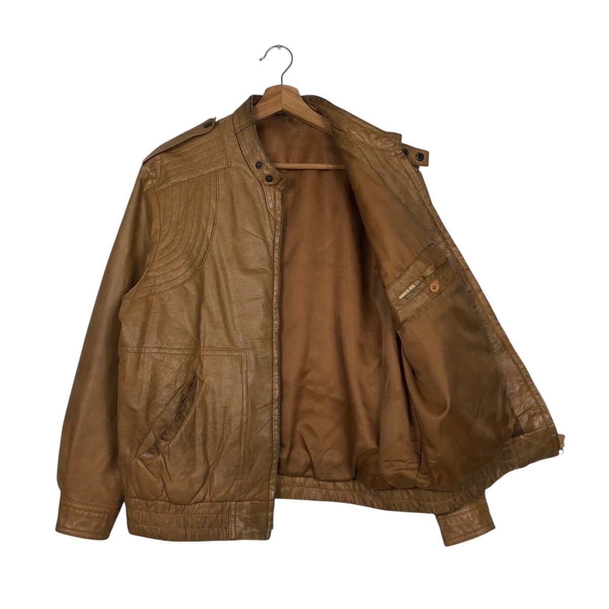 Japanese Brand 📌Vintage Biker Leather Jacket Unknown Brand Issey Miyake Size US L / EU 52-54 / 3 - 12 Thumbnail
