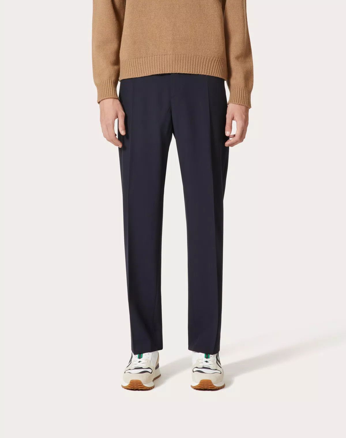 Valentino oc11z0625 Wool Trousers With Maison Valentino in Navy Blue Size US 32 / EU 48 - 3 Thumbnail