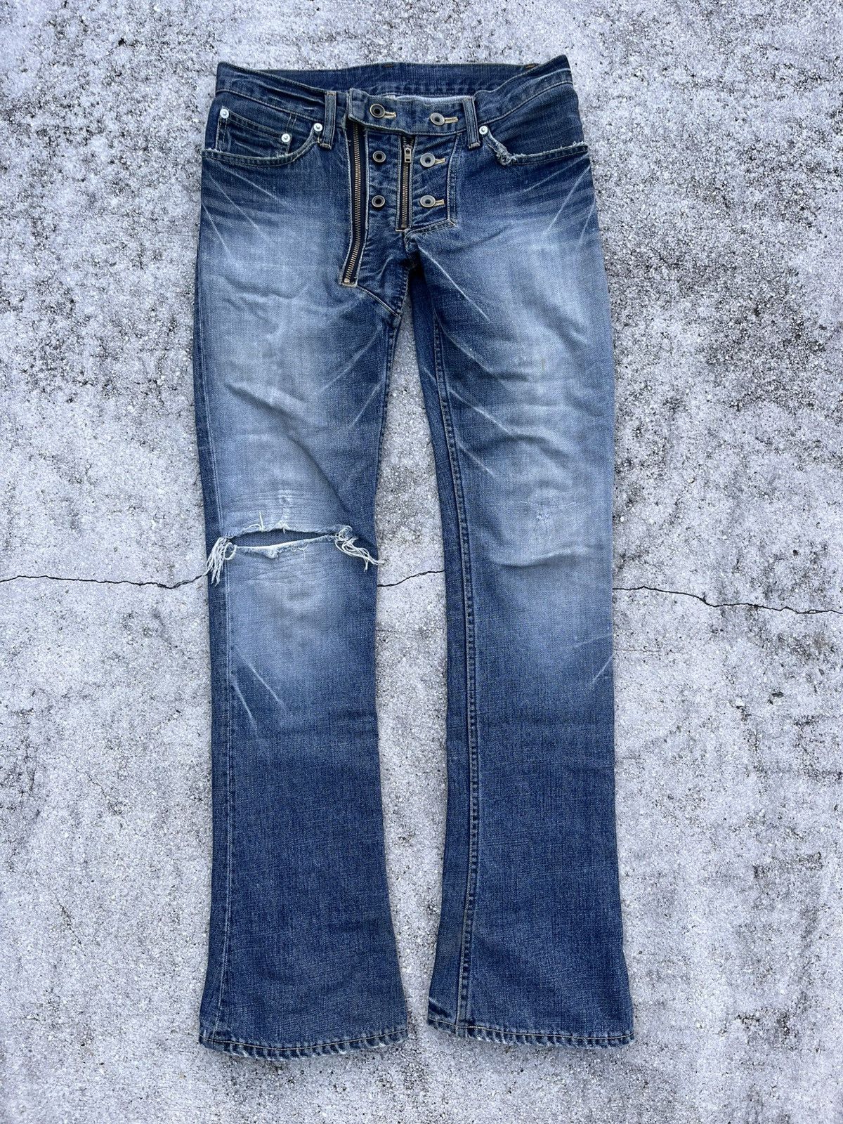 Le Grande Bleu (L.G.B.) LGB Crazy Skull Patch Bootcuts Size US 29 - 2 Thumbnail