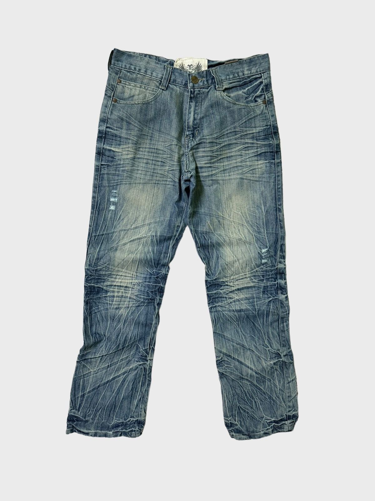 FUSAI × Vintage VINTAGE F.U.S.A.I CLAW MARK ACID WASH DENIM JEANS