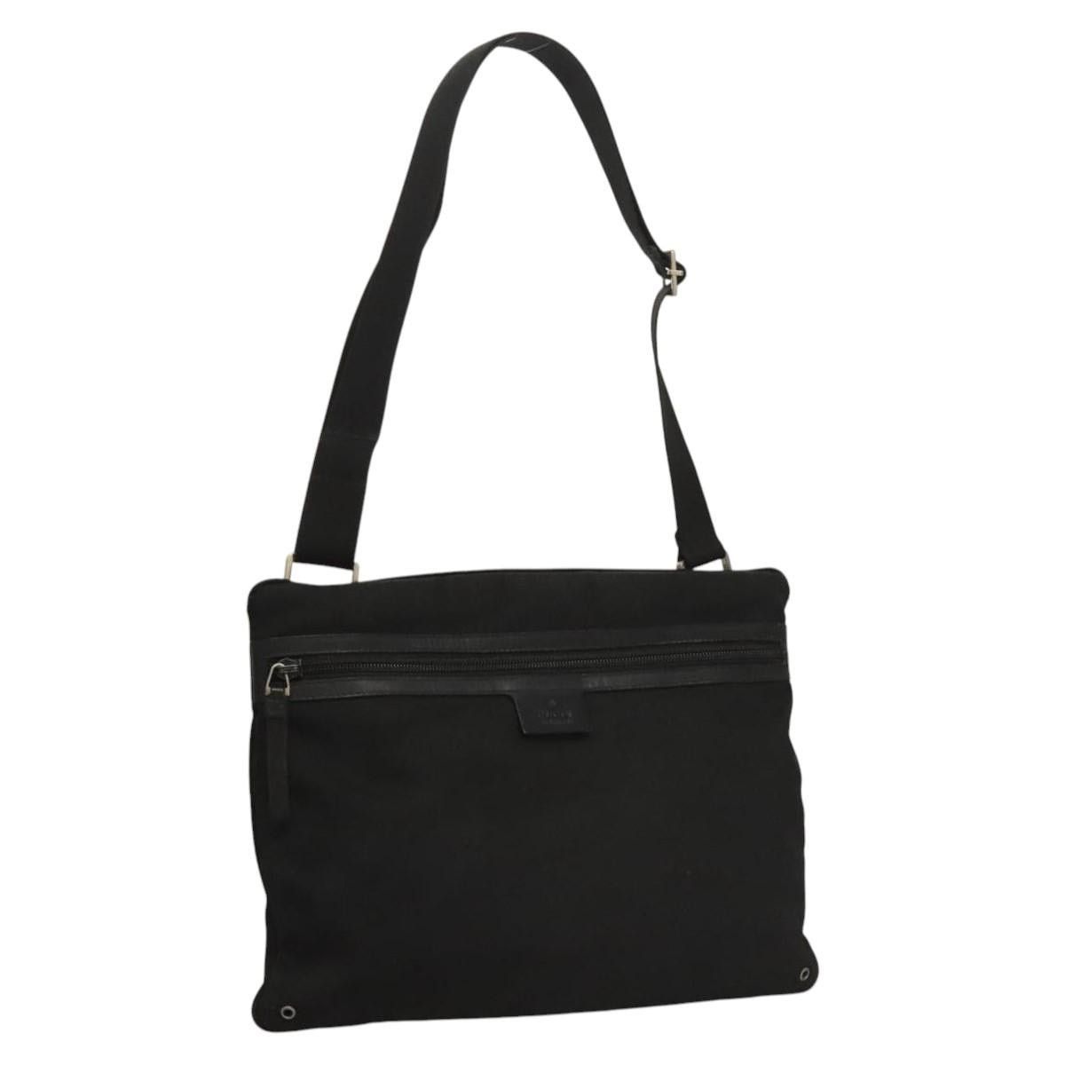 GUCCI Shoulder Bag Canvas Black