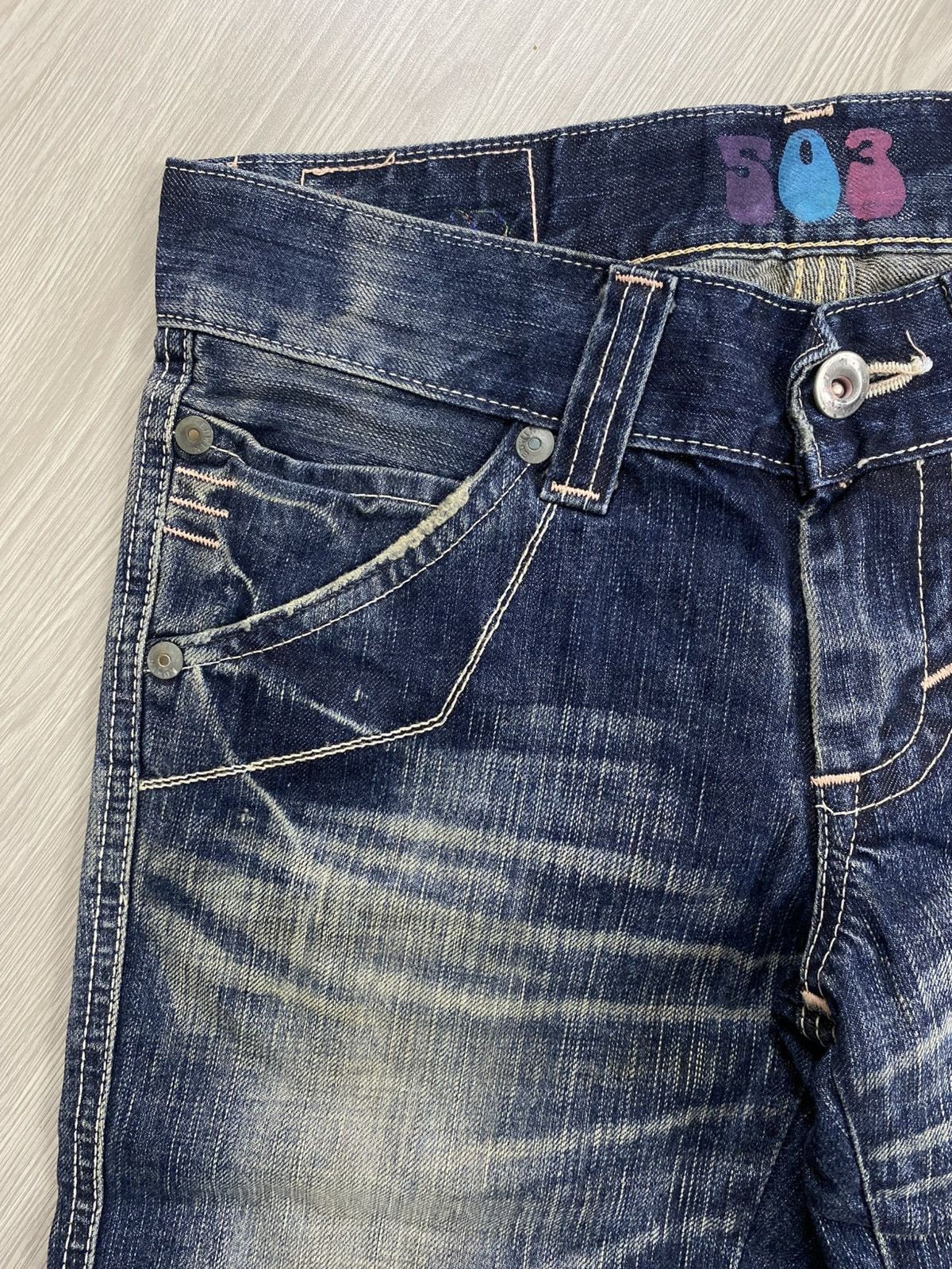 If Six Was Nine Vintage Edwin 503 Whiskered Punk Grunge Lgb Flared Jeans Size US 29 - 7 Thumbnail