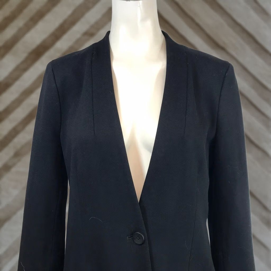 Madewell Madewell Black Collarless Single Button Blazer Jacket Women 6 Regular Long Sleeve Tailored Viscose Blend/0? Size M / US 6-8 / IT 42-44 - 1 Thumbnail