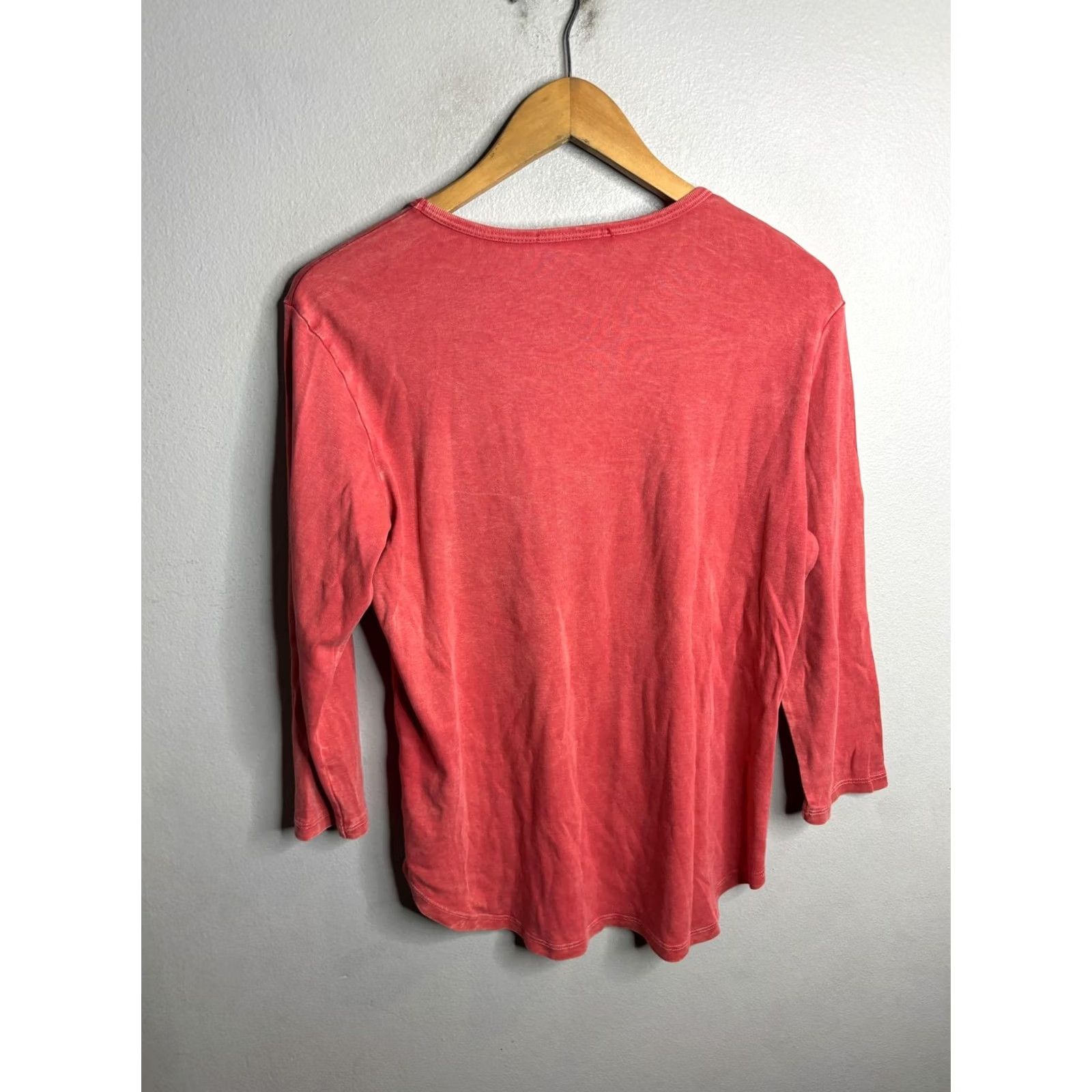 Vintage Jess & Jane Shirt Womens S Red Abstract Print 3/4 Sleeve Top Made USA Size S / US 4 / IT 40 - 4 Thumbnail