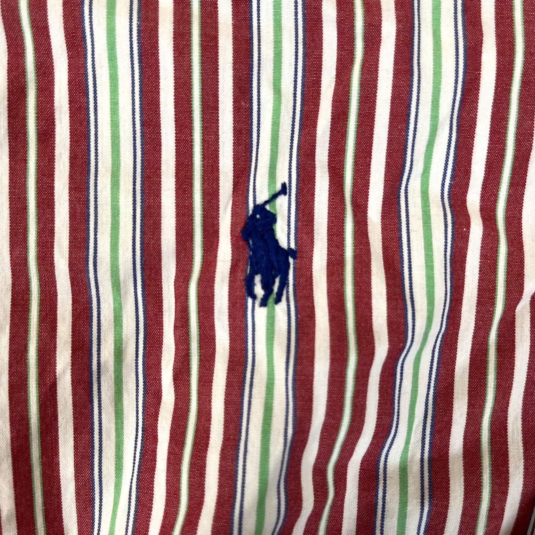 Ralph Lauren Ralph Lauren Polo Shirt Mens XL Red White Green Striped Long Sleeve Classic Fit Shirt Size US XL / EU 56 / 4 - 2 Thumbnail