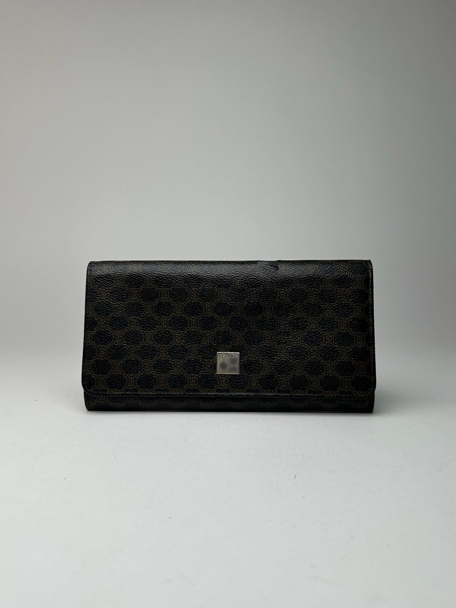 Celine Vintage Leather monogram Wallet brown Size ONE SIZE - 1 Thumbnail