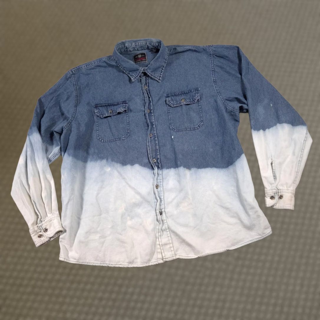 Wrangler Wrangler Shirt Mens 2XL Blue White Dip Dye Denim Western Button Down Long Sleeve Shirt Women?Oops Size US XXL / EU 58 / 5 - 1 Thumbnail