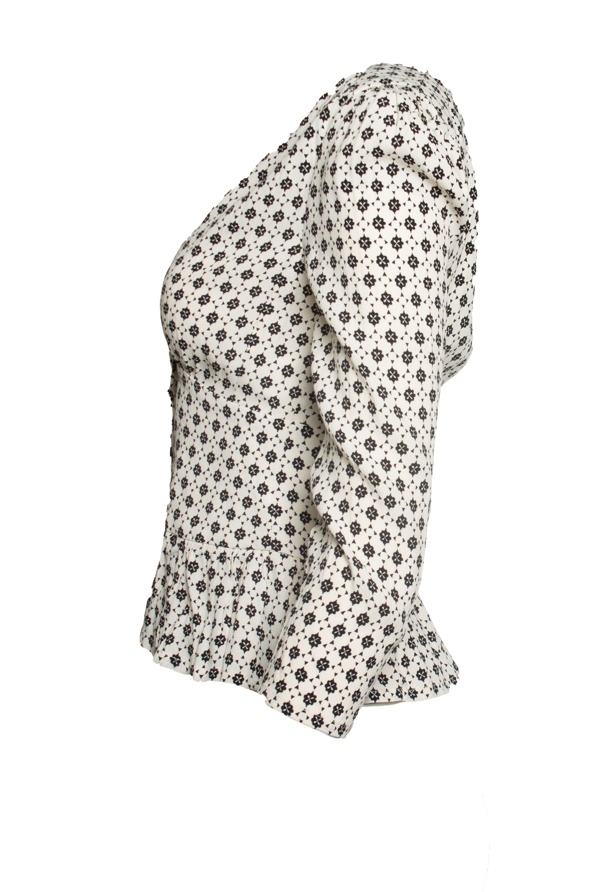 ba&sh Ba&sh, Carlo top in black and ecru Size XS / US 0-2 / IT 36-38 - 2 Thumbnail
