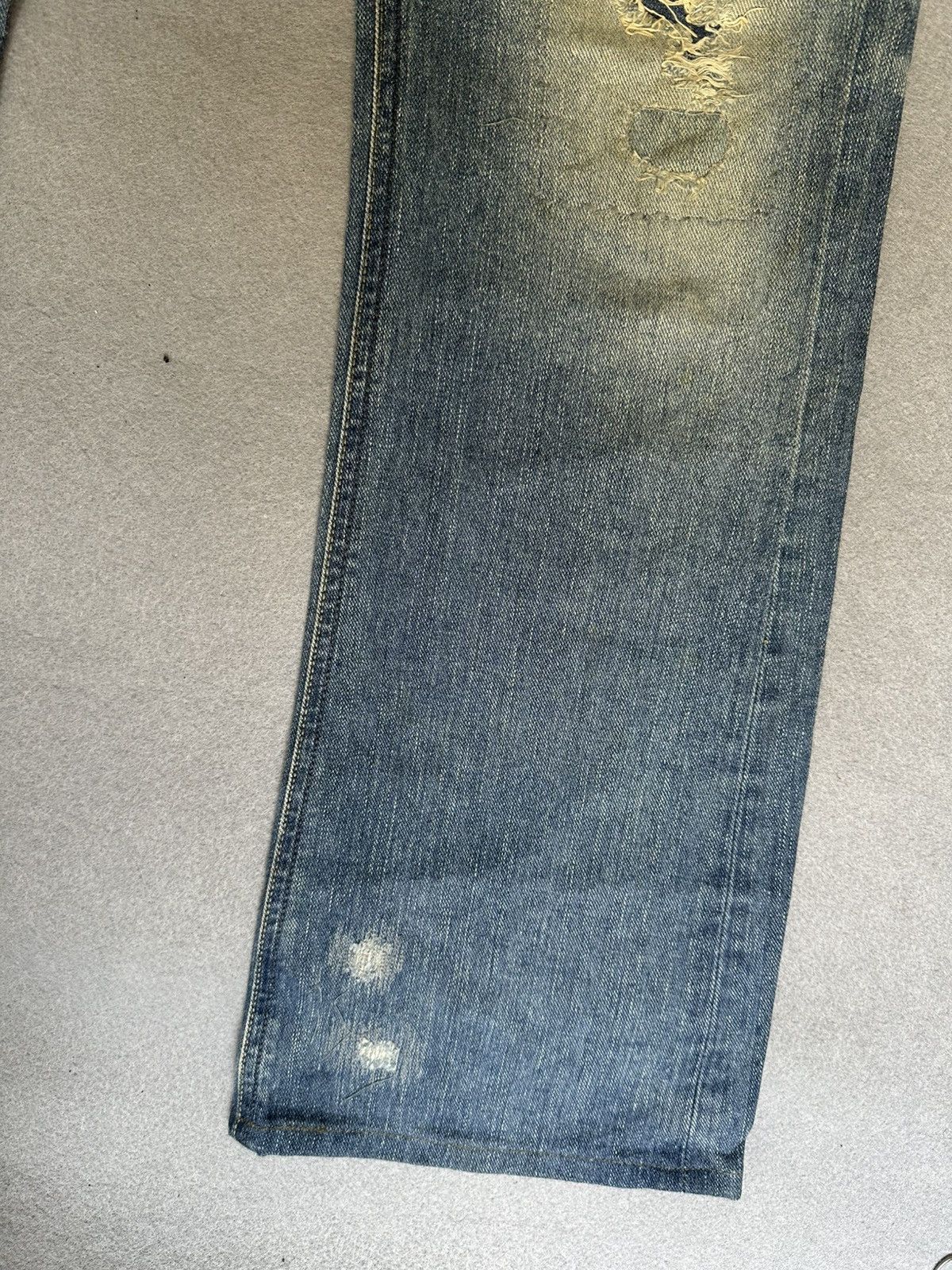 Japanese Brand FLARE Lee Distressed Design Denim Size US 32 / EU 48 - 6 Thumbnail