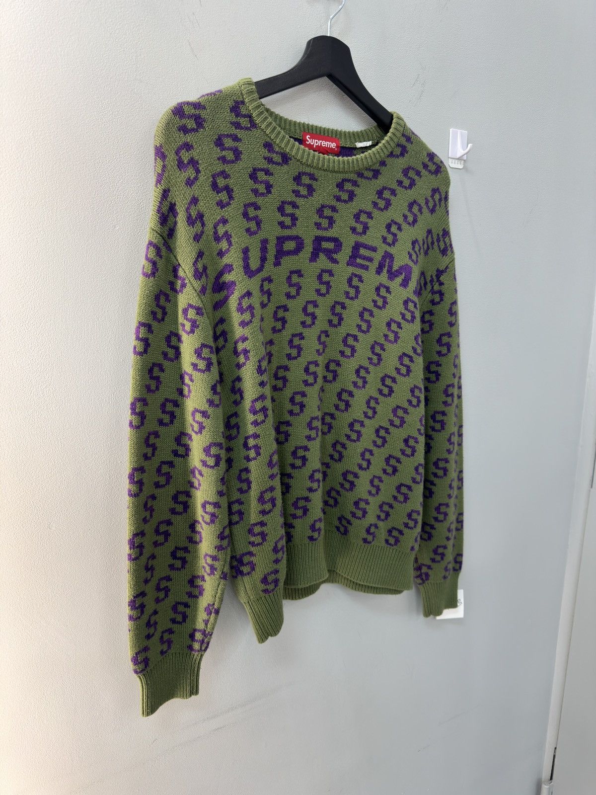 Supreme Supreme Olive and Purple Knitted Crewneck Sweater Size US S / EU 44-46 / 1 - 2 Thumbnail