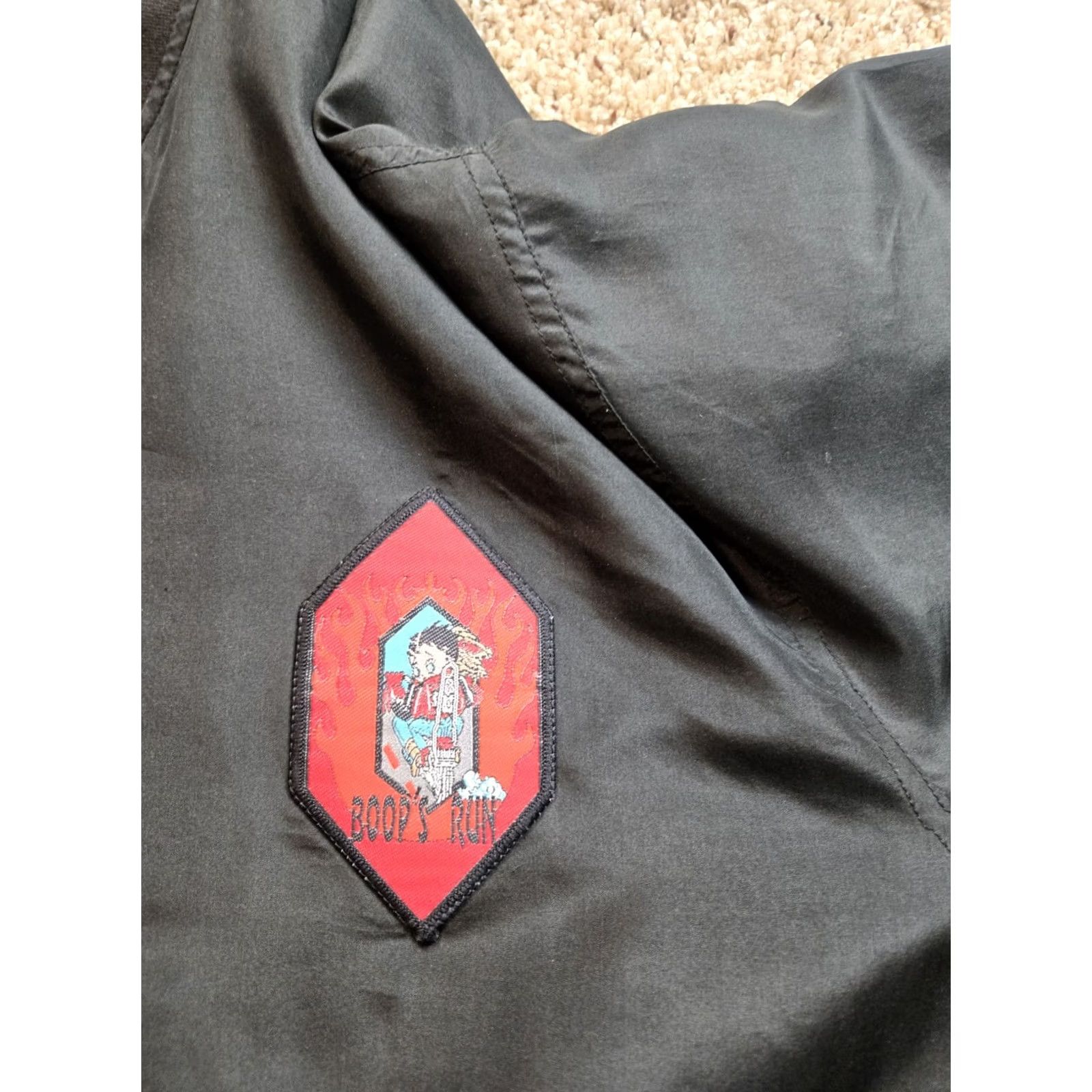 Vintage VINTAGE Betty Boop Bomber Jacket Womens Silk Black Small 90s Size M / US 6-8 / IT 42-44 - 5 Thumbnail