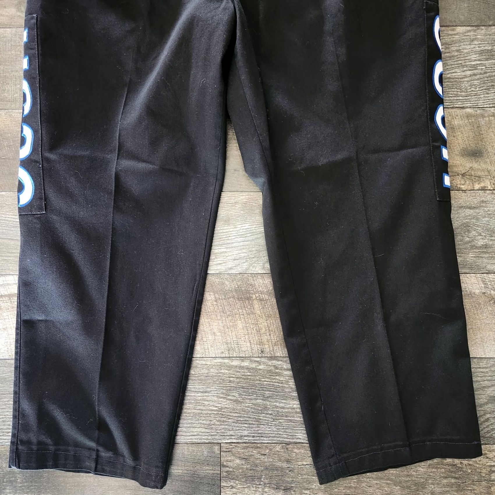 Vintage VINTAGE Simpson Racing Pants Mens 42x28 Black Pleated USAC Embroidered USA Made Pants Size US 36 / EU 52 - 2 Thumbnail