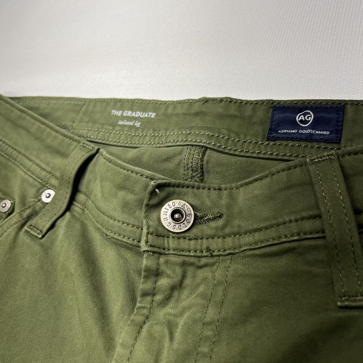 AG Adriano Goldschmied AG Adriano Goldschmied Pants Green The Graduate Tailored Leg Size US 33 - 8 Thumbnail