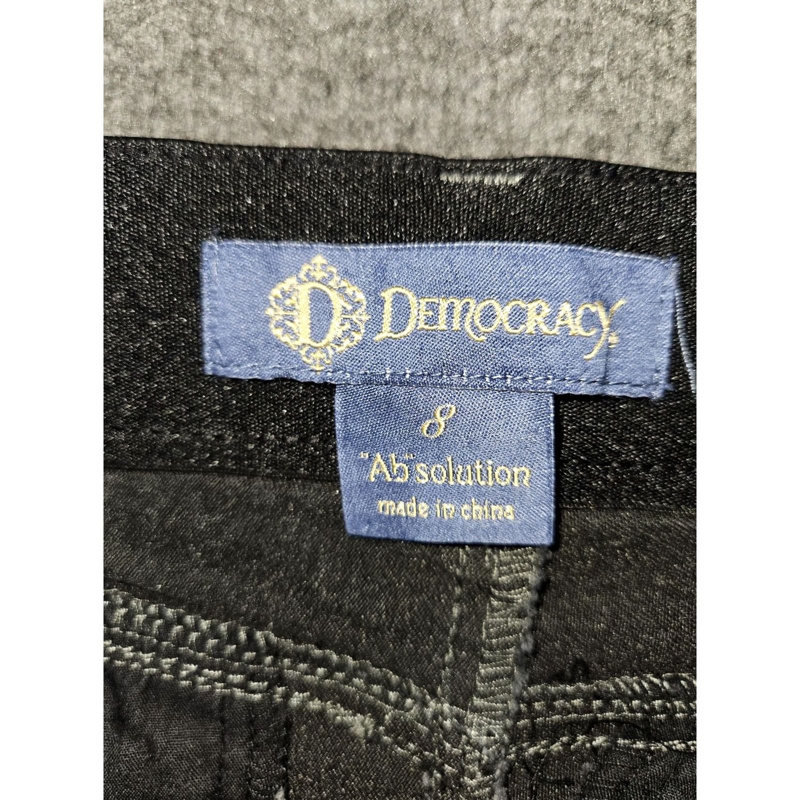 Vintage Democracy Skinny Jeans Womens 8 Gray Animal Print Stretch Zipper Size 30" / US 8 / IT 44 - 2 Thumbnail