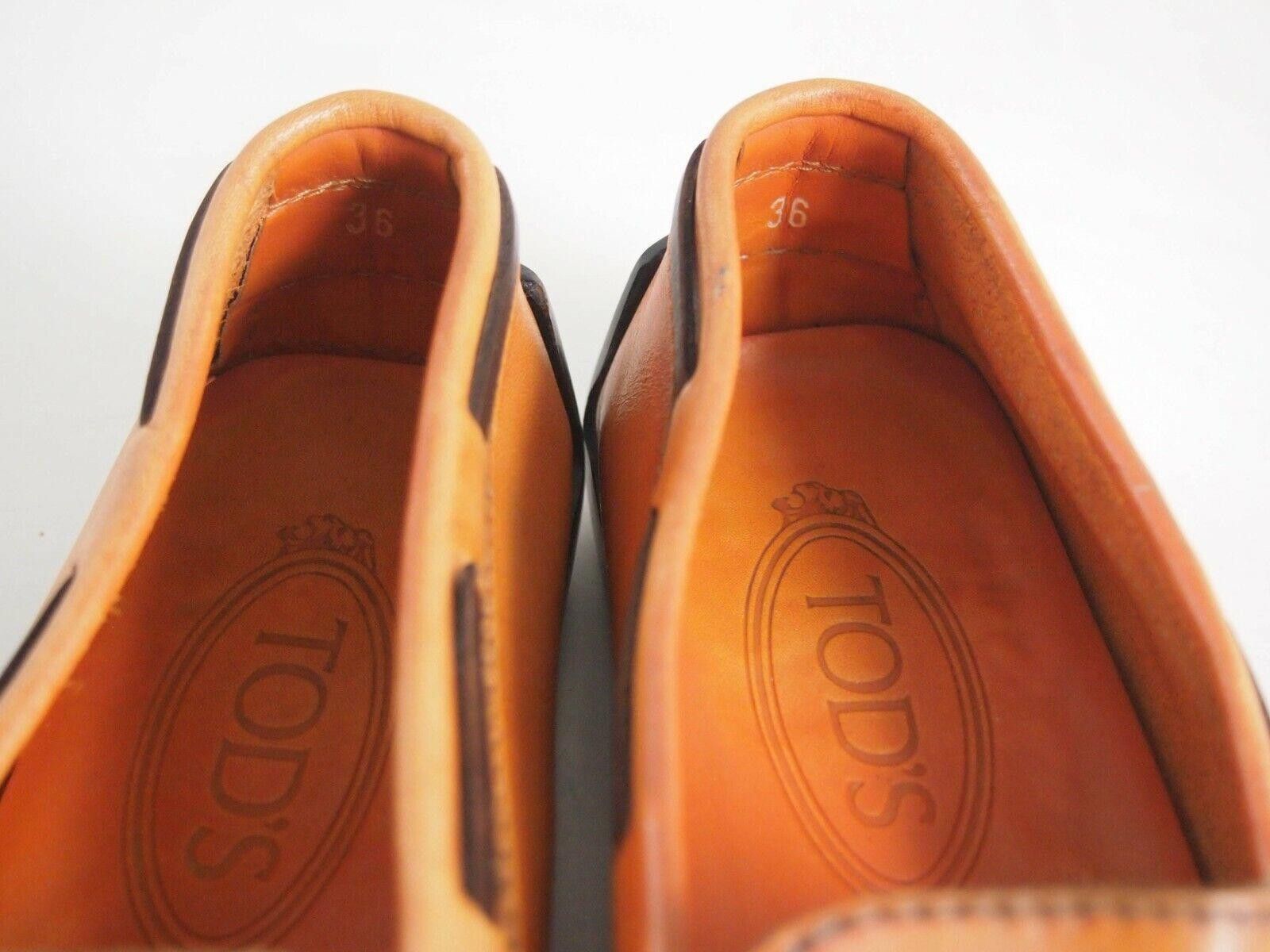 Tod's Tod's Loafers Orange Leather Womens EU 36 US 6 Size US 6 / IT 36 - 3 Thumbnail