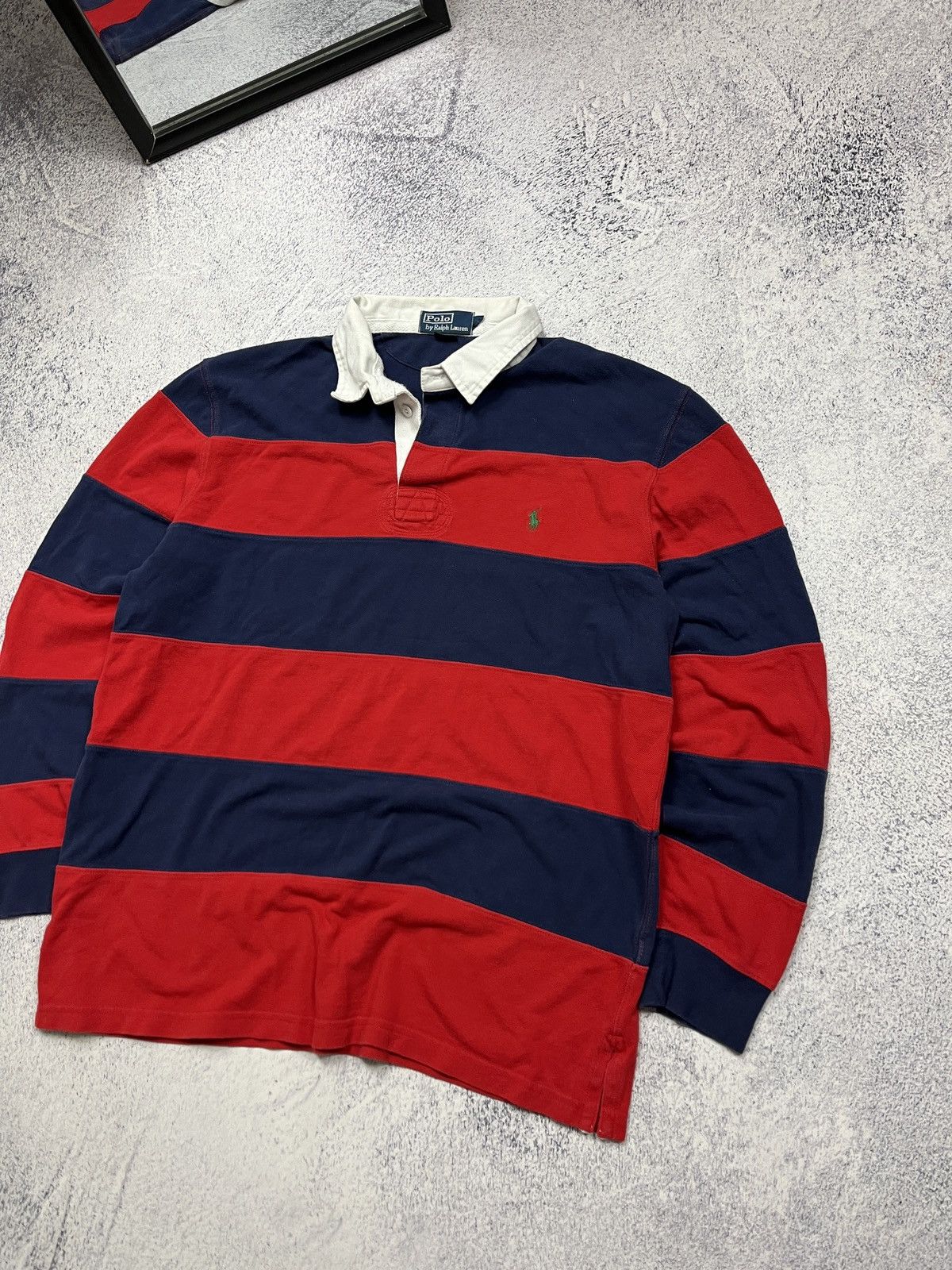 Japanese Brand Vintage 90’s Polo Ralph Lauren Rugby Striped Shirt Y2k Rare Size US L / EU 52-54 / 3 - 3 Thumbnail
