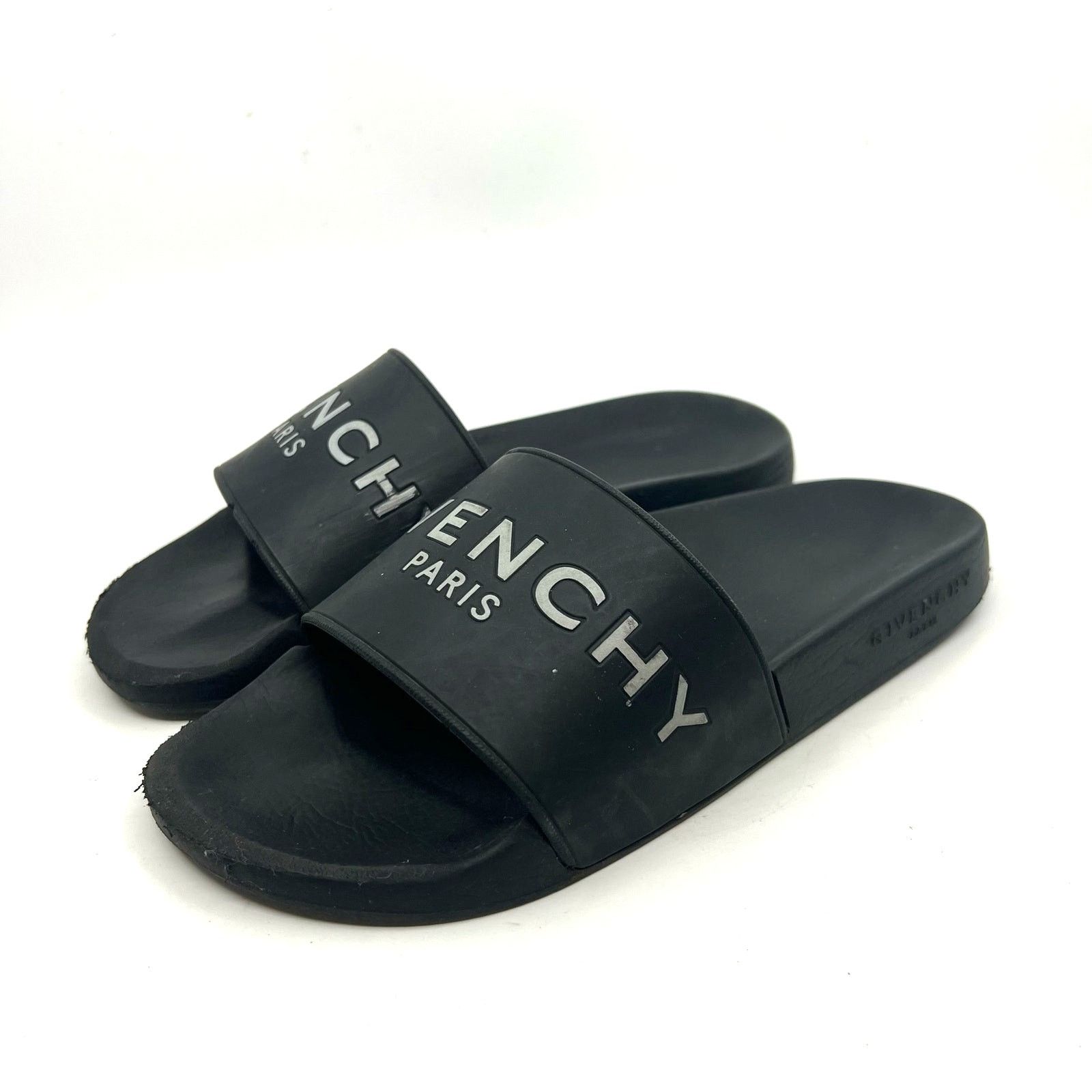 Givenchy Givenchy Paris Black Flat Sandals Slides Women's 8 US Size US 8 / IT 38 - 1 Thumbnail