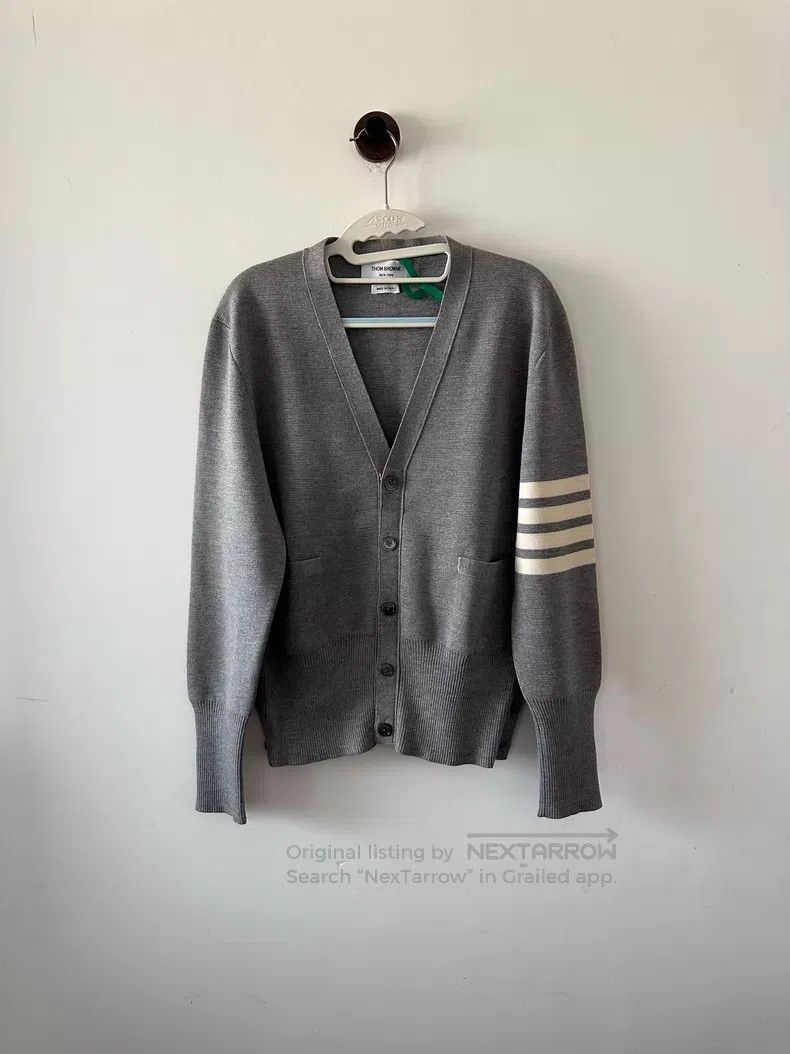 Thom Browne Thom Browne Grey Wool Cardigan Size US M / EU 48-50 / 2 - 1 Thumbnail