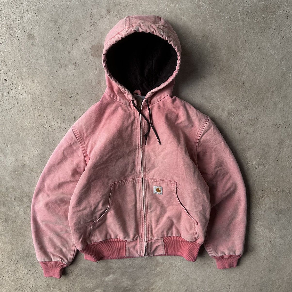 Vintage VTG Y2K Carhartt Women’s 2024 Pink Hooded Work Jacket Detroit Jacket