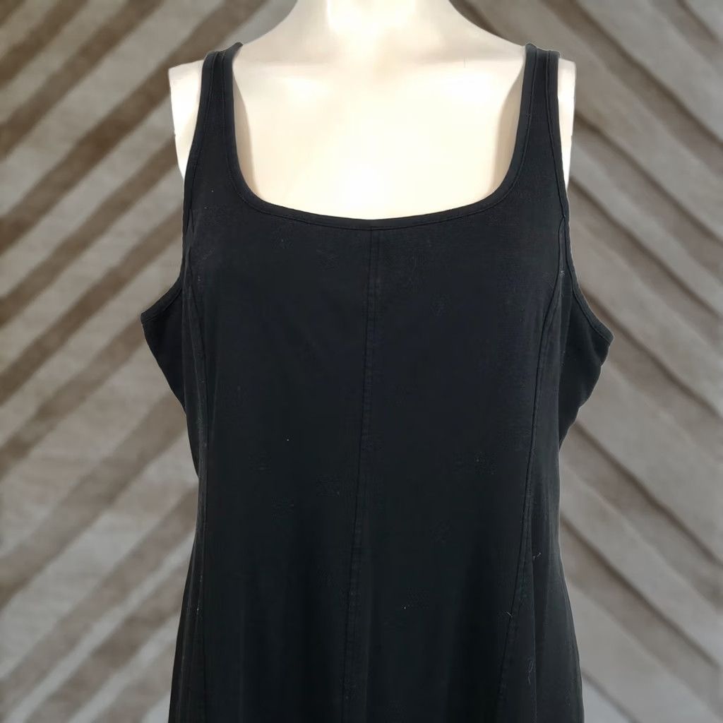 Everlane VINTAGE? No. EVERLANE Women XL Black Sleeveless Round Neck Cotton Midi Dress Shirt? Size XL / US 12-14 / IT 48-50 - 1 Thumbnail