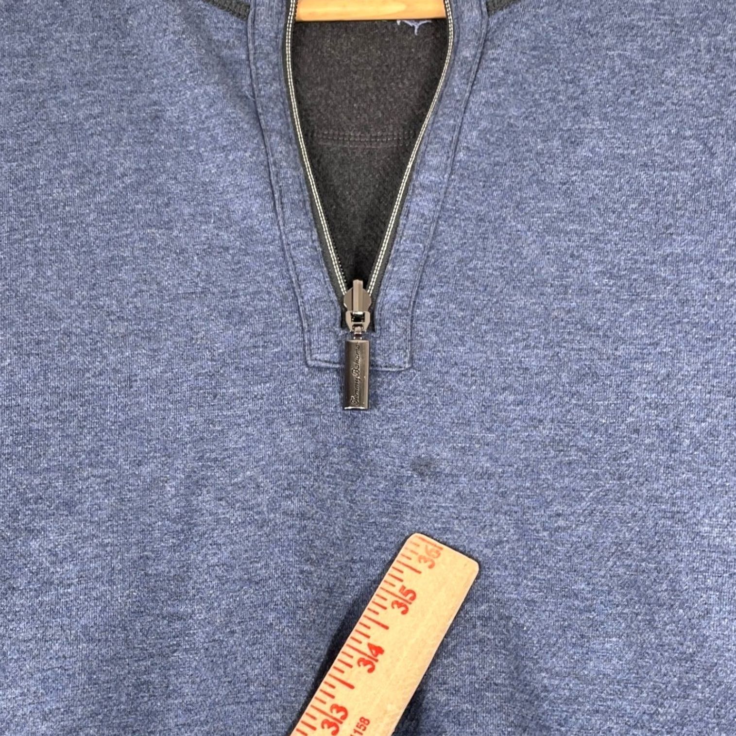 Tommy Bahama Tommy Bahama Mens Medium Gray Blue Cotton Reversible Quarter Zip Pullover Sweater Size US M / EU 48-50 / 2 - 6 Thumbnail