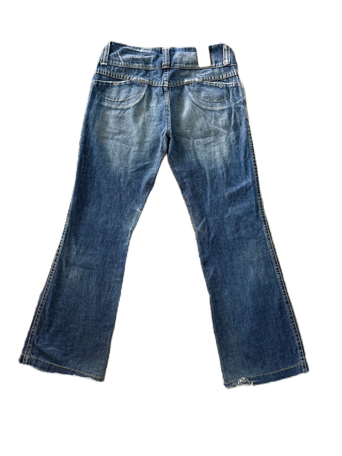 If Six Was Nine Super Flare Red Pepper Distress Denim Low Rise Size US 31 - 7 Thumbnail