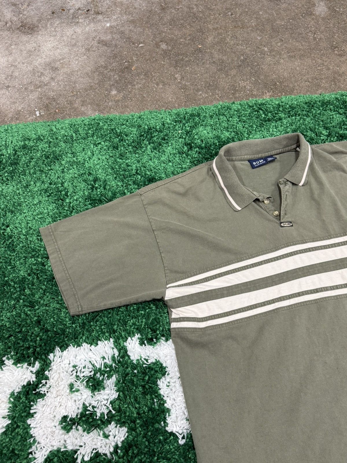 B.U.M Equipment × Vintage B.U.M Equipment Olive Green Polo 90s Y2k Stoner BUM Size US L / EU 52-54 / 3 - 2 Thumbnail