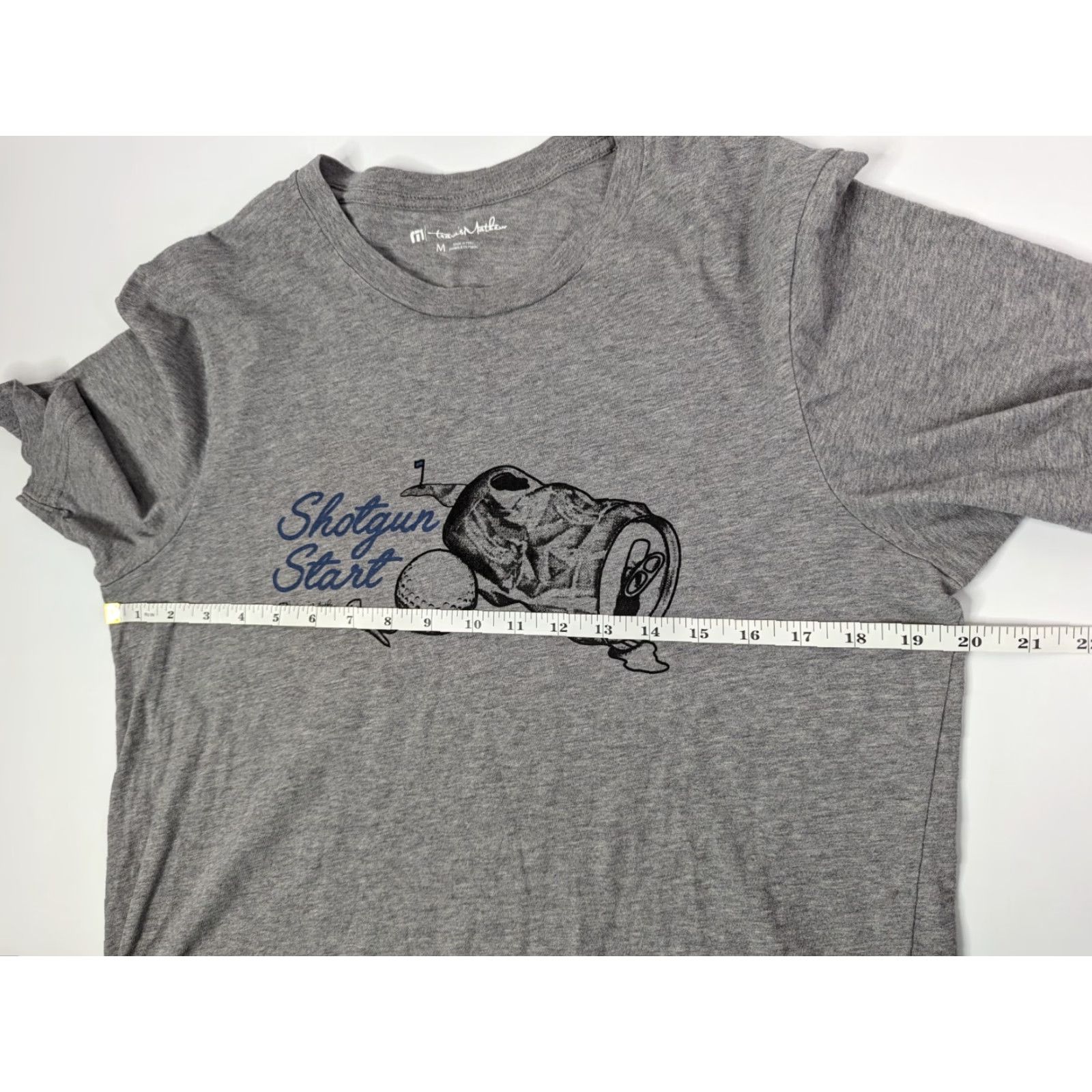TravisMathew Travis Mathew Shotgun Start T-Shirt Mens Medium Gray Pima Cotton Short Sleeve Size US M / EU 48-50 / 2 - 5 Thumbnail