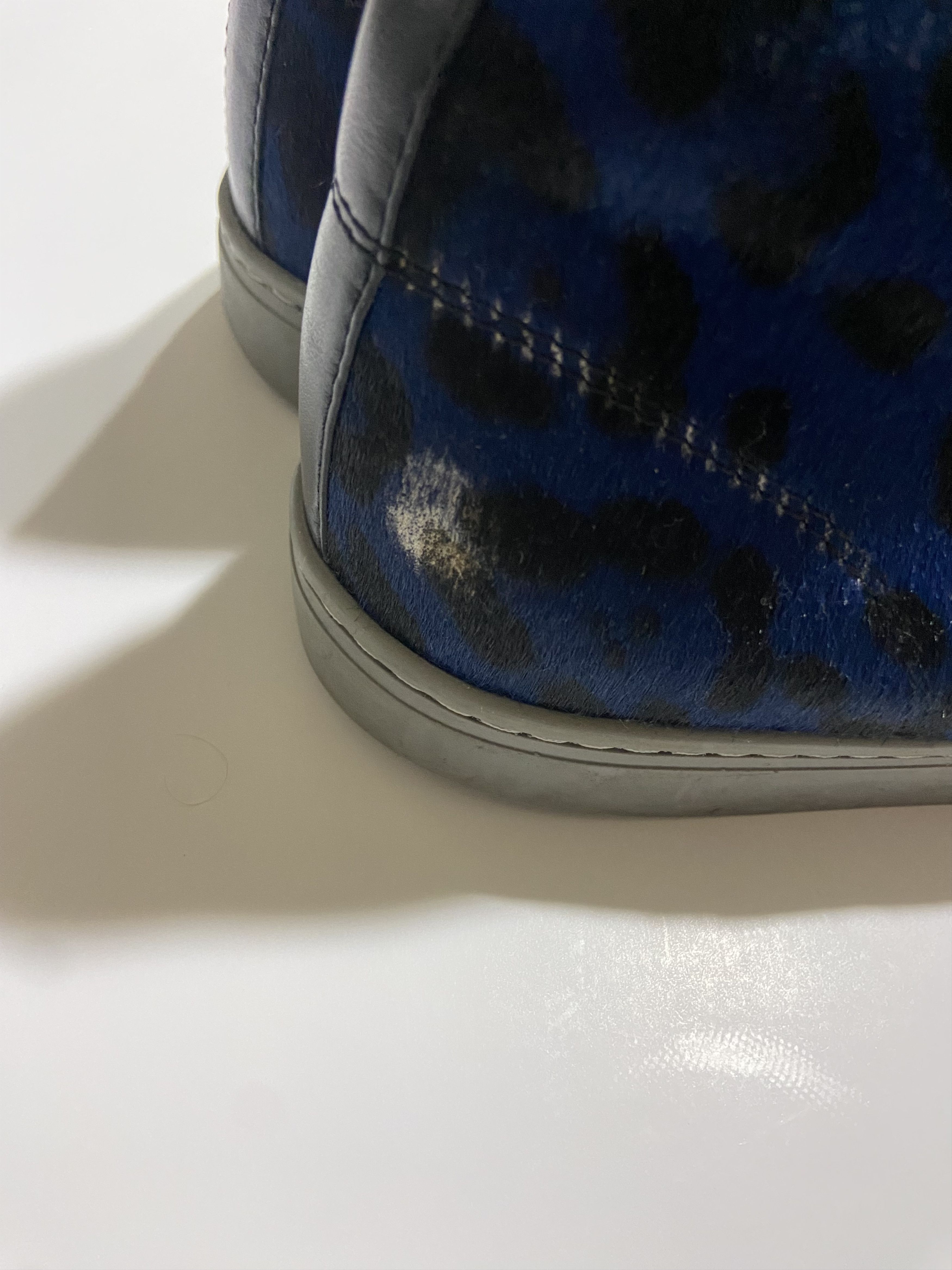 Dolce & Gabbana × Vintage DOLCE & GABBANA Blue Calfskin Leopard ( BLEACHED ! ) Size US 8 / EU 41 - 6 Thumbnail