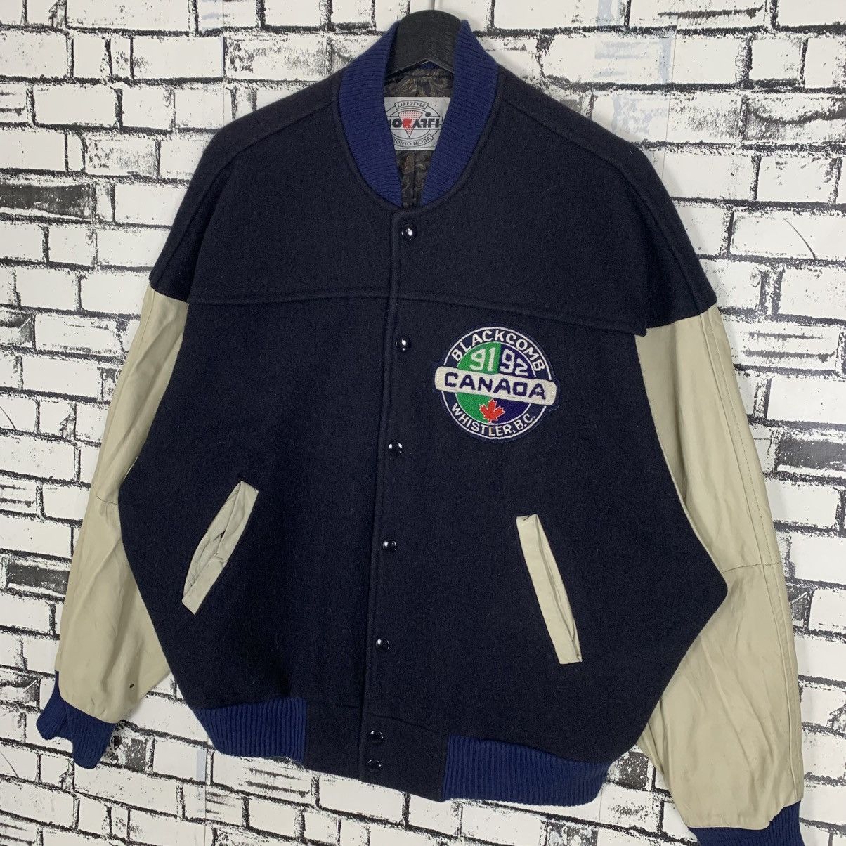 Designer 90s Ski Wolrd Cup Blackcomb Whistler Varsity Jacket Size US M / EU 48-50 / 2 - 2 Thumbnail