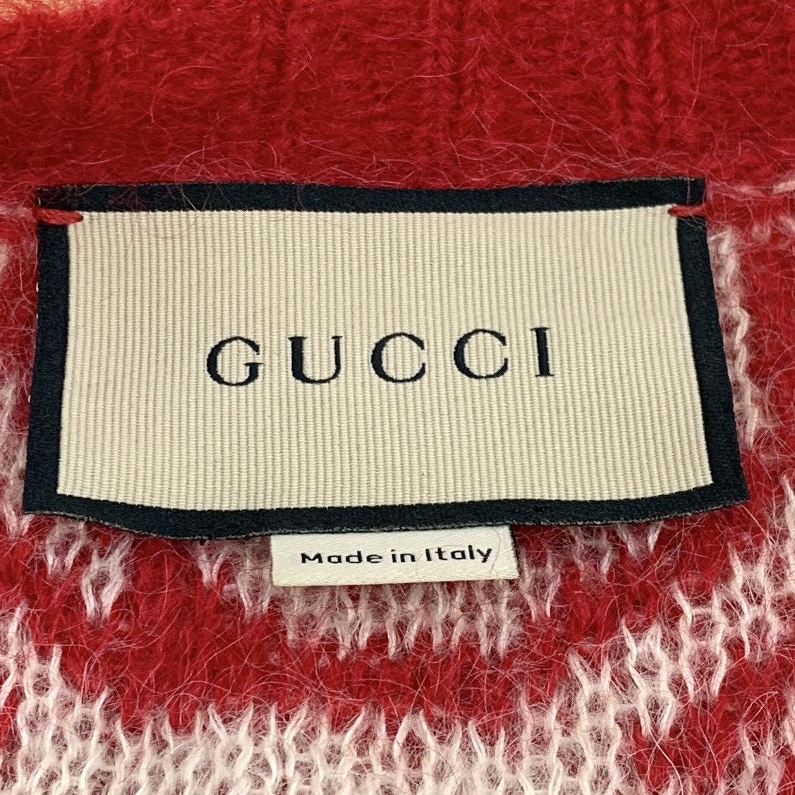 Gucci Gucci red logo all over print mohair knit jacket Size L / US 10 / IT 46 - 5 Thumbnail