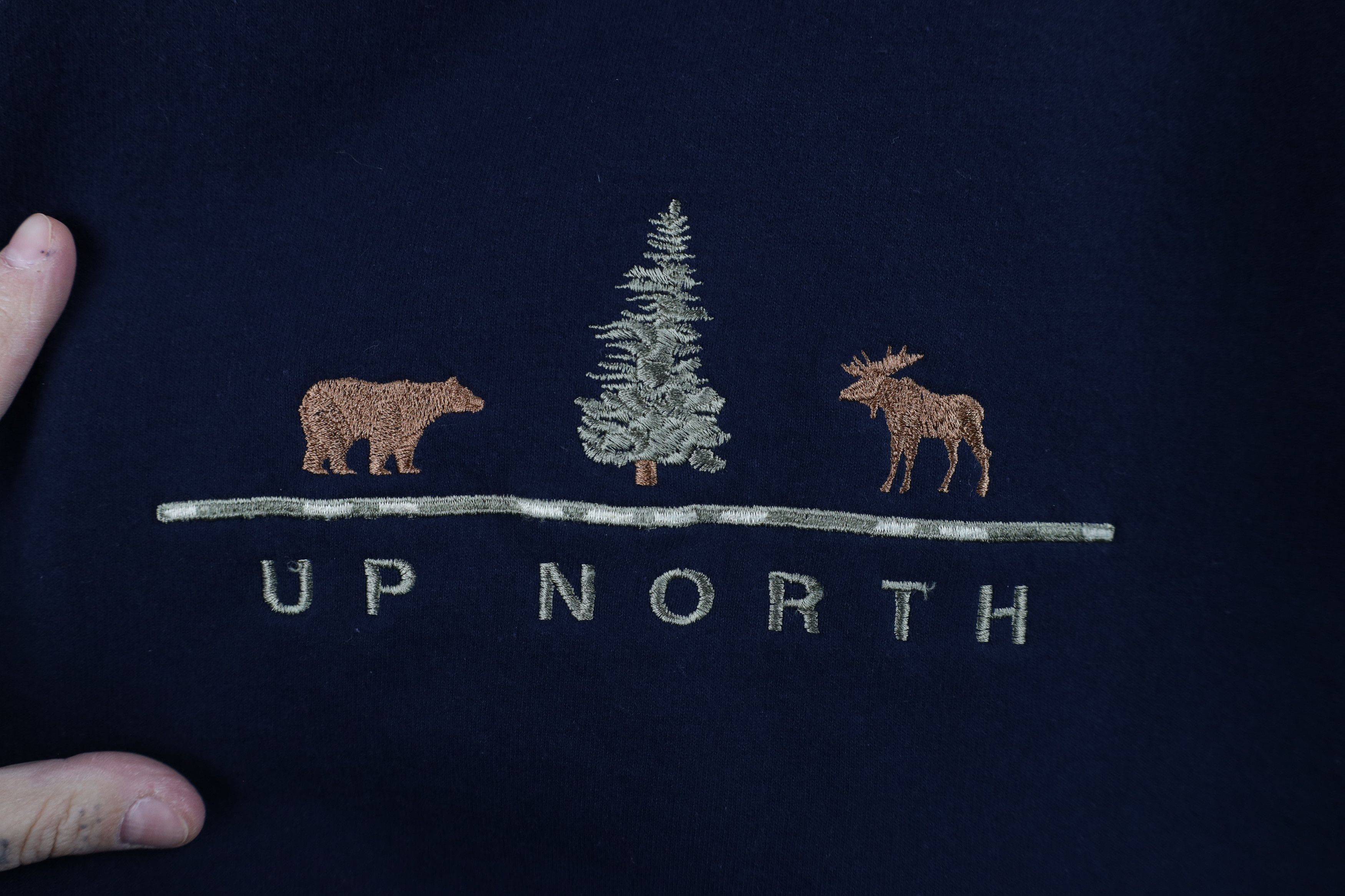 Vintage Vintage 90s Streetwear North Michigan Nature Sweatshirt Blue Size US L / EU 52-54 / 3 - 4 Thumbnail