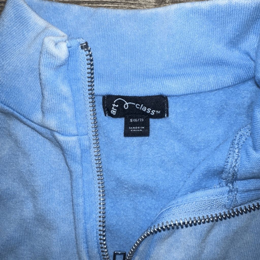 Target Basics Girls' Washed Fleece Quarter Zip Pullover Sweatshirt - art c Size S / US 4 / IT 40 - 3 Thumbnail