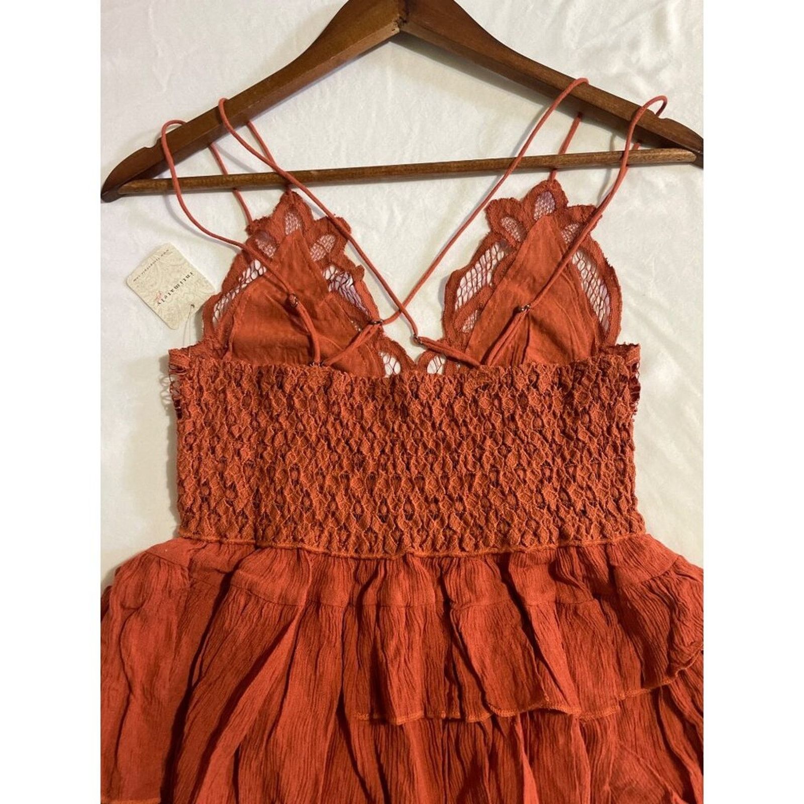 Free People Free People Adella Cami Small New Rust Tiered Top Size S / US 4 / IT 40 - 8 Thumbnail