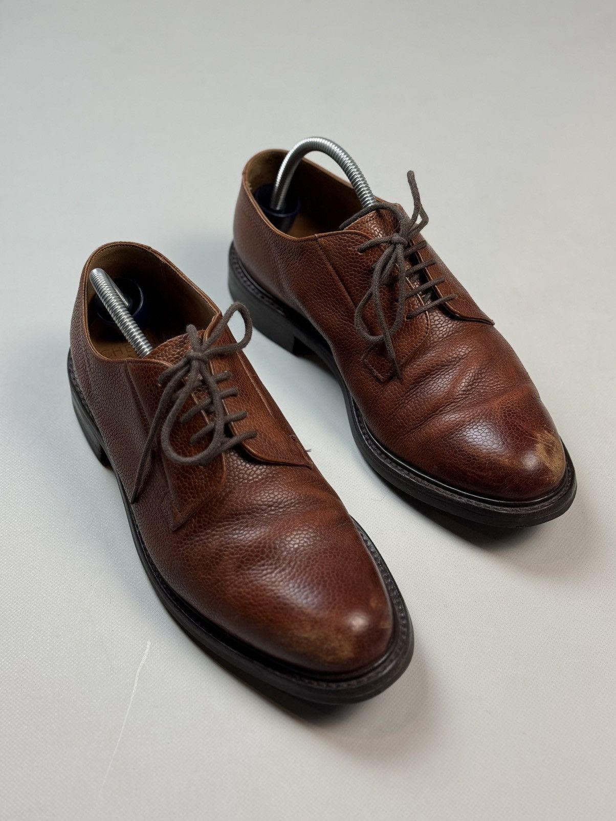 Other Joseph Cheaney Deal Mahogany Grain Leather Derby Shoes Size US 11 / EU 44 - 2 Thumbnail