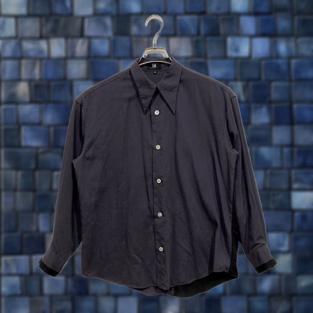 Issey Miyake ISSEY MIYAKE im MIYAKE DESIGN STUDIO shirt Mens M gray wool nylon two-tone Button-Up Casual Everyday Size US M / EU 48-50 / 2 - 1 Thumbnail