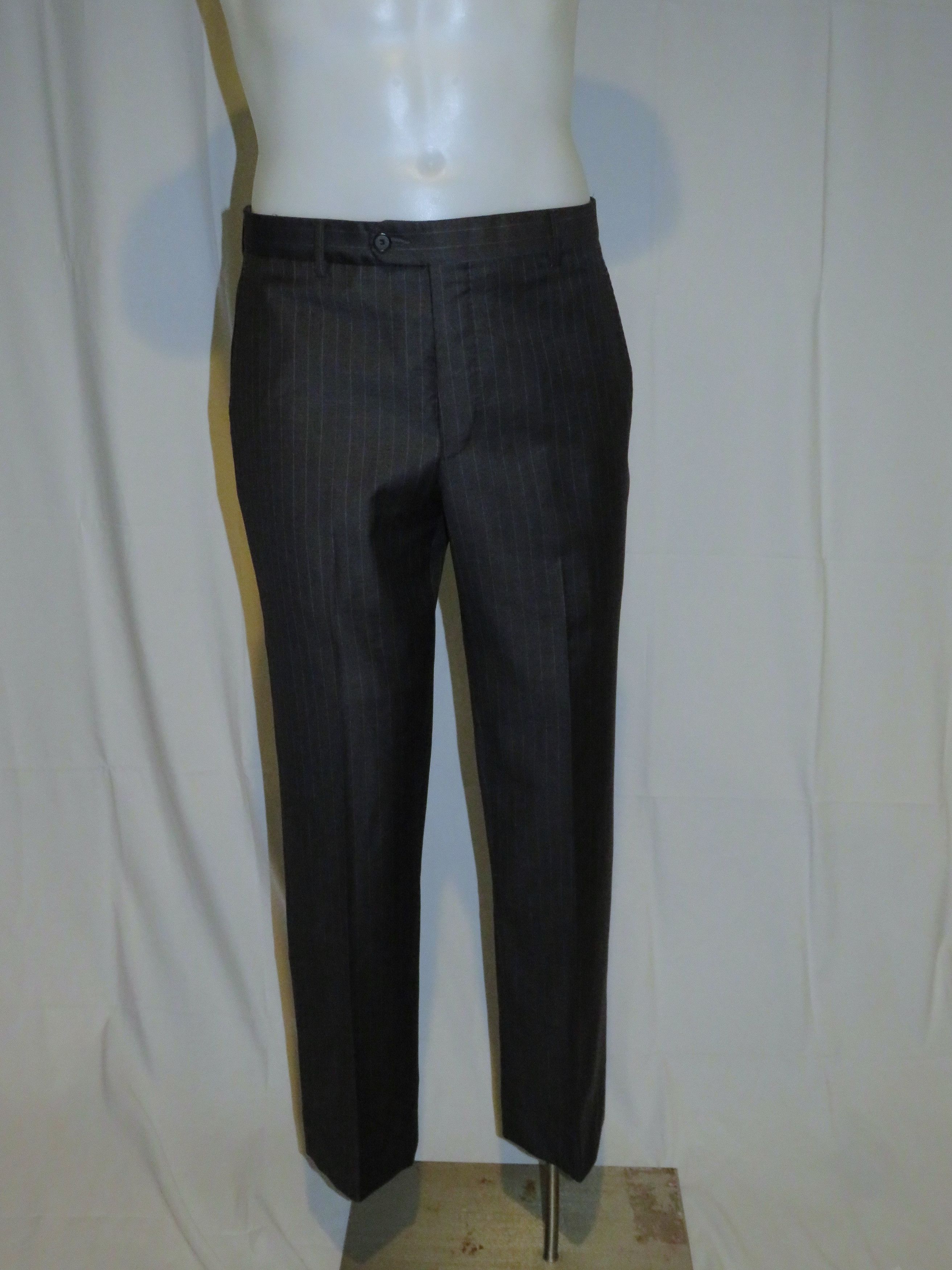 Loro Piana 150 Charcoal Stripe Custom Two Button Suit 40S